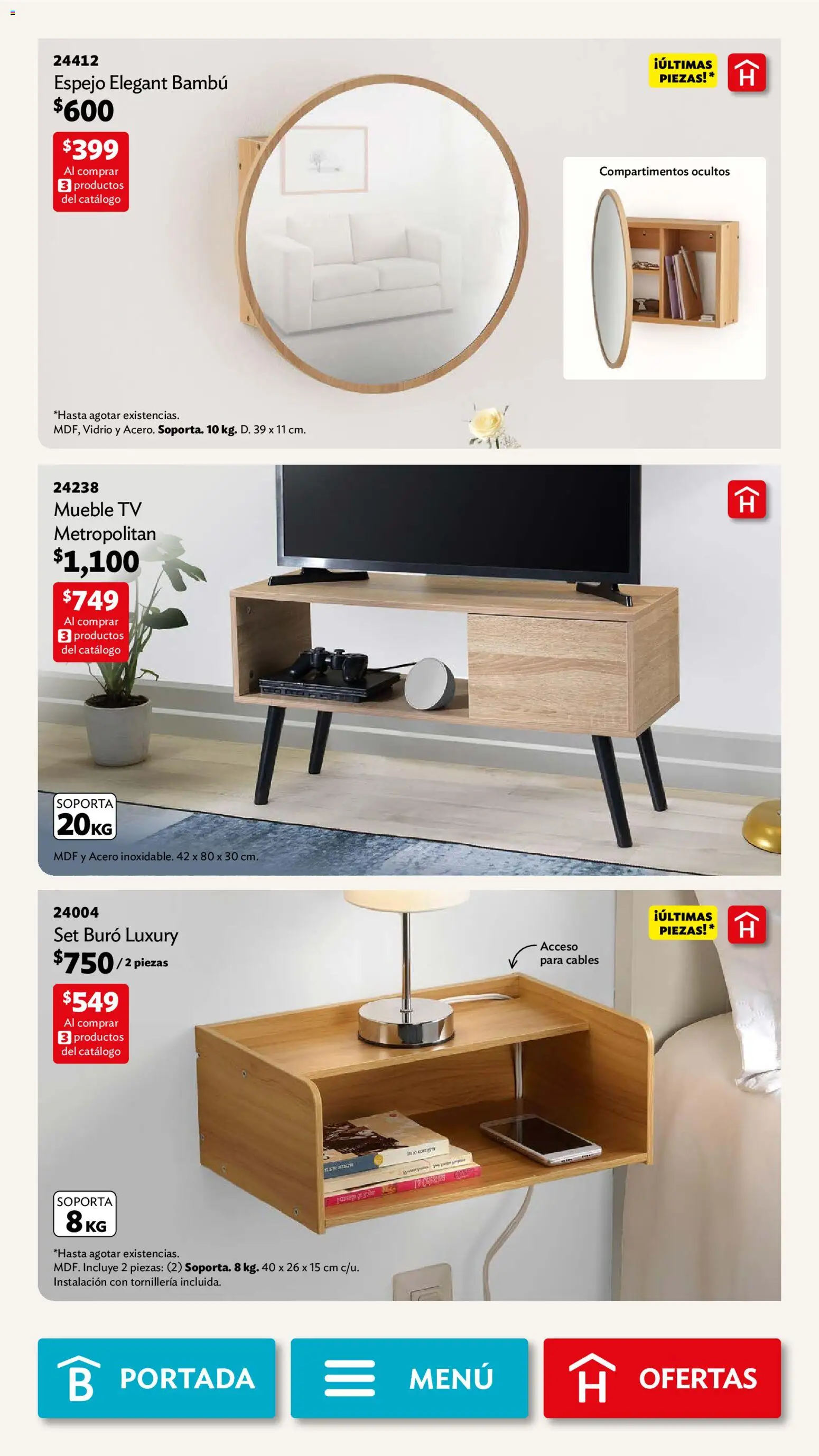 Nuevas ofertas de Betterware válidas en toda la República Mexicana desde el 03.11.2025. ¡Encuentra las mejores ofertas en Betterware campaña 11 2025! | Página: 10 | Productos: Buró, Espejo