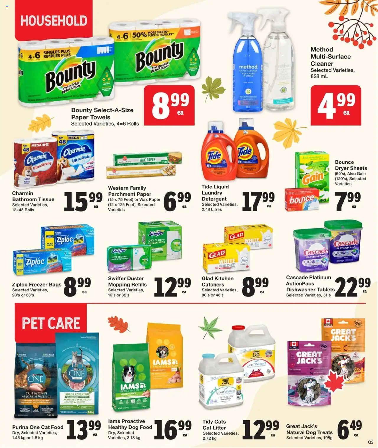 Quality Foods flyer valid from 02.10.2025 | Page: 10 | Products: Freezer, Dryer, Dishwasher tablets, Chicken