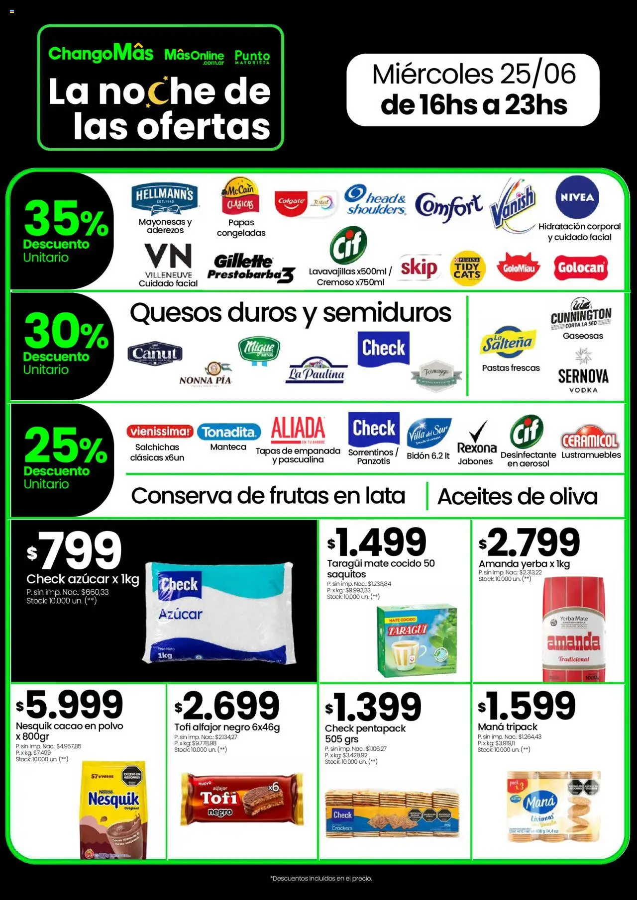 Changomas  Noche de ofertas │ válido desde el 25.06.2025 | Página: 2 | Productos: Lavavajillas, Alfajor, Mate cocido, Cacao