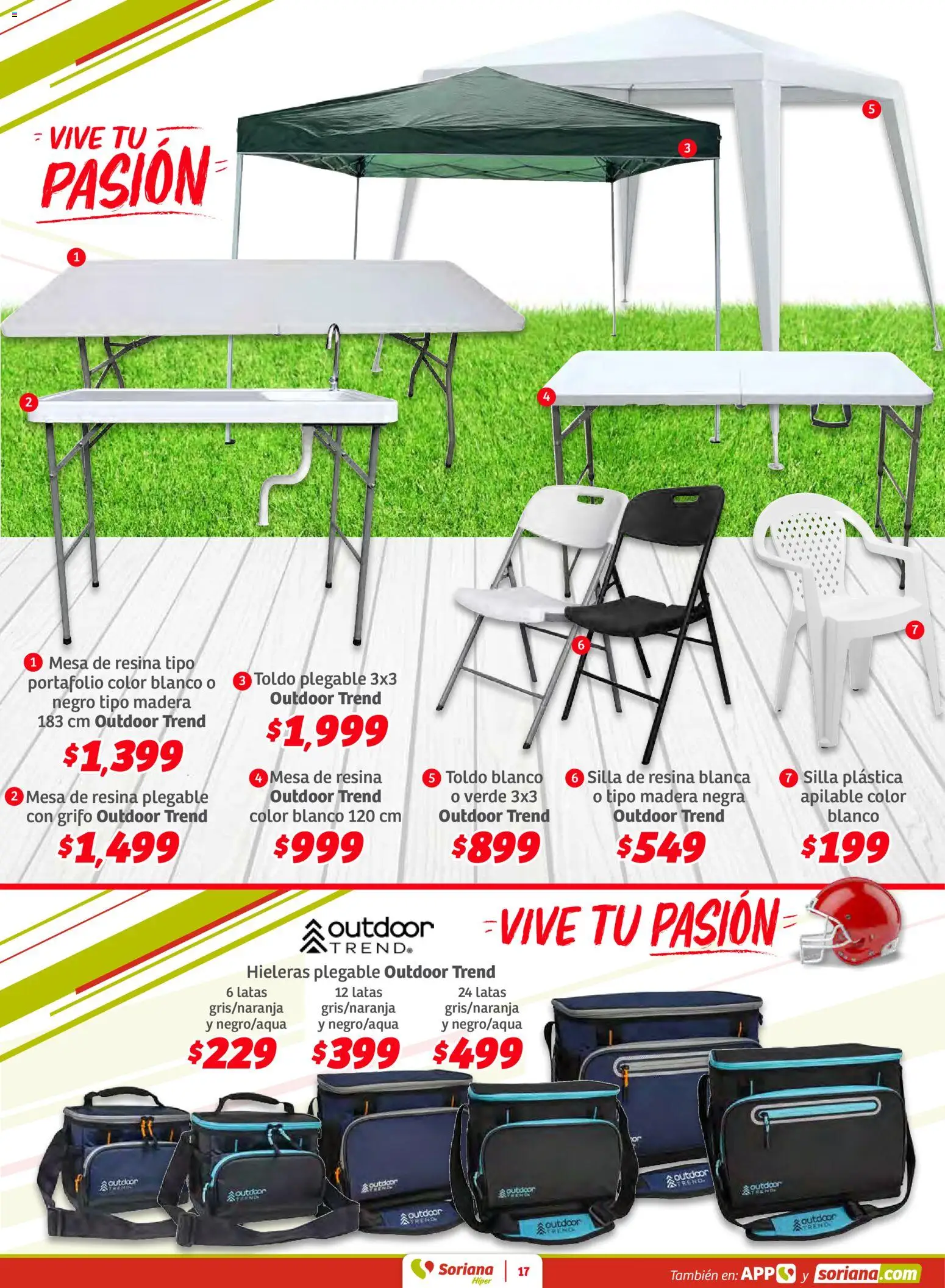 Nuevas ofertas de Soriana válidas en toda la República Mexicana desde el 29.01.2026. ¡Encuentra las mejores ofertas en Soriana - Preciazazaso Híper: Valle de México! | Página: 17 | Productos: Grifo, Toldo, Silla, Mesa