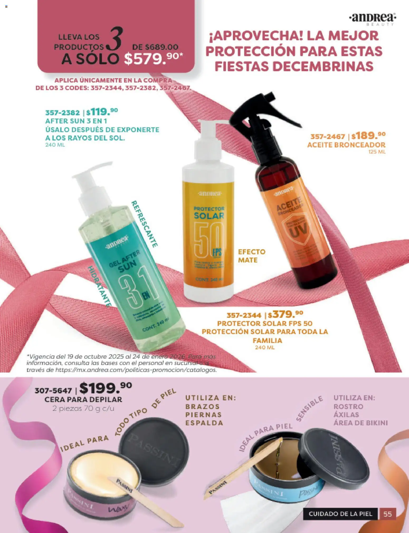 Nuevas ofertas de Andrea válidas en toda la República Mexicana desde el 31.10.2025. ¡Encuentra las mejores ofertas en Andrea catálogo Beauty! | Página: 55 | Productos: Aceite, Mate, Bronceador, Protector solar