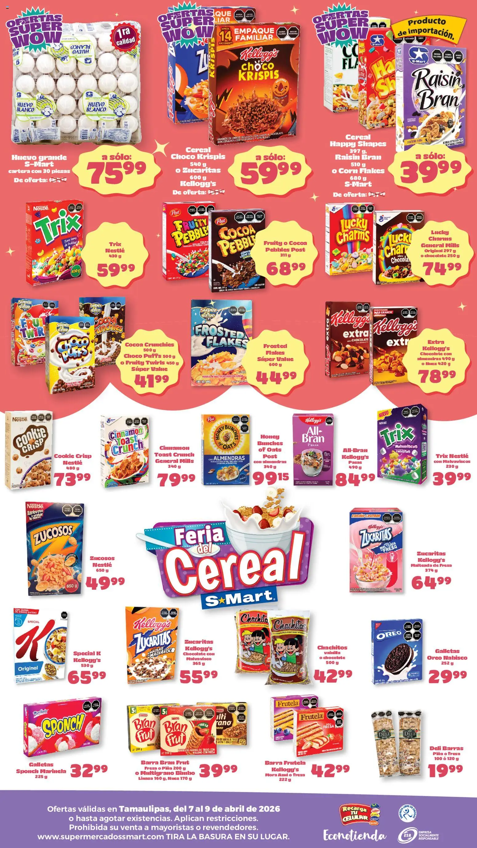 Nuevas ofertas de S-Mart válidas en toda la República Mexicana desde el 07.04.2026. ¡Encuentra las mejores ofertas en S-Mart folleto Ofertas de feria Matamoros! | Página: 2 | Productos: Almendras, Fresa, Avena, Hojuelas