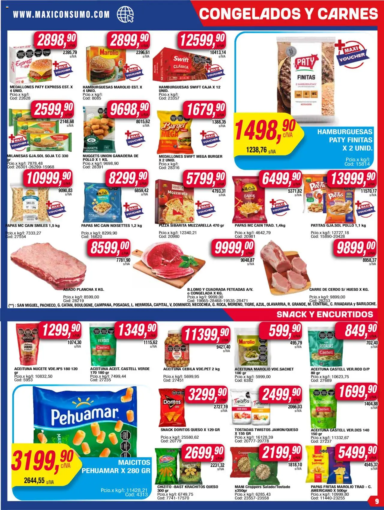 Maxiconsumo ofertas │ válido desde el 09.06.2025 | Página: 9 | Productos: Pollo, Caja, Mani, Cava