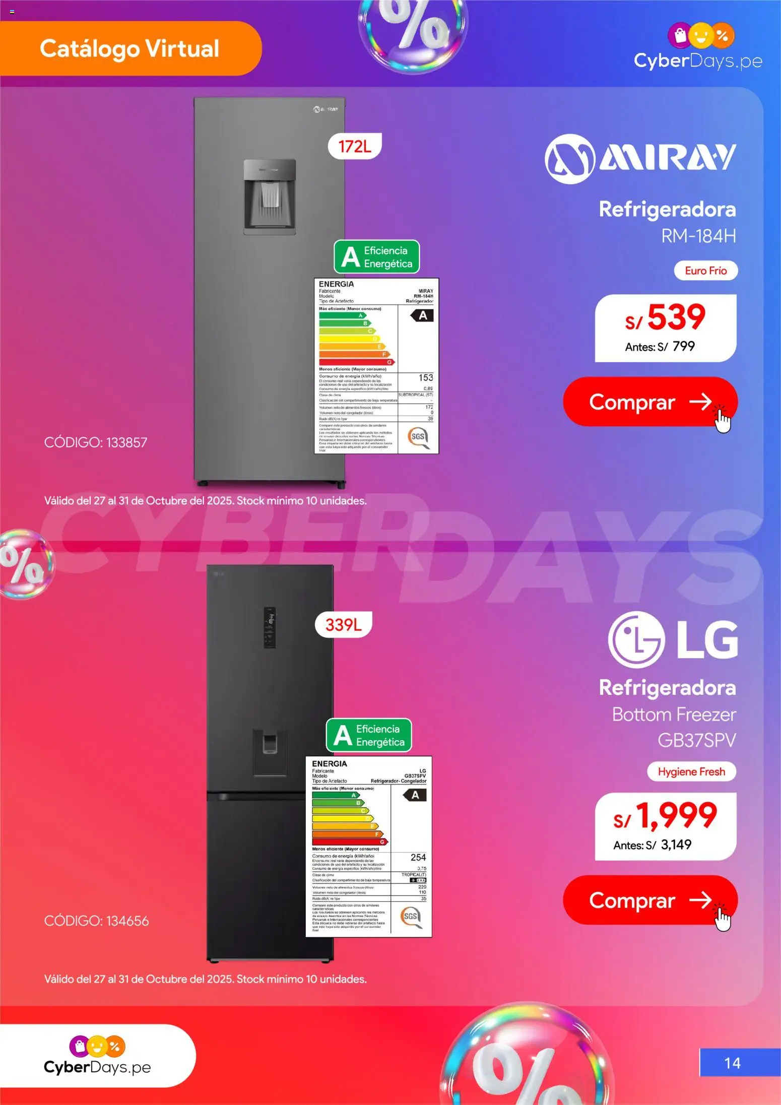 Catálogo Hiraoka válido desde 27.10.2025 | Página: 15 | Productos: Refrigerador, Congelador