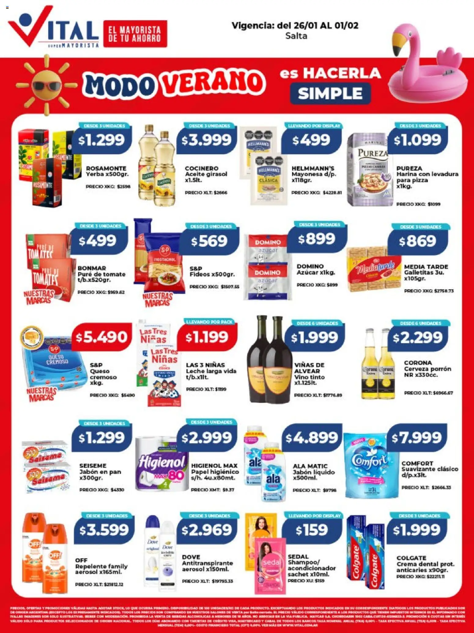 Vital - Ofertas - Salta │ válido desde el 26.01.2026 | Página: 1 | Productos: Azucar, Acondicionador, Pizza, Tomates