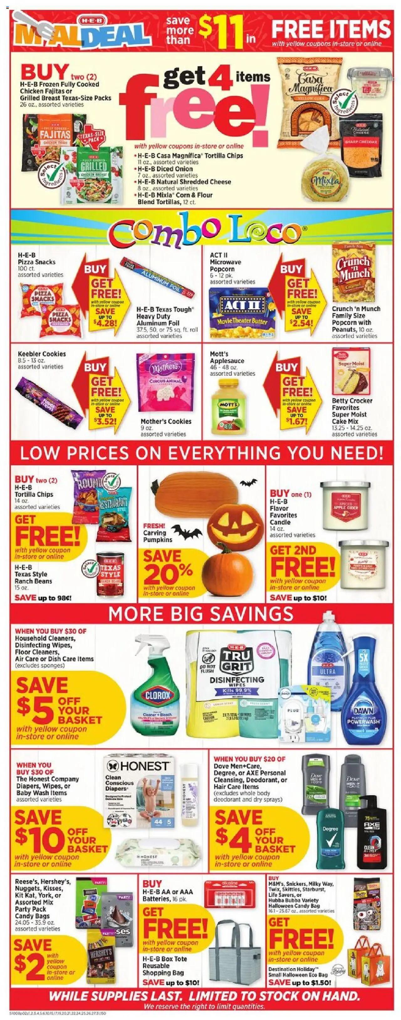 H-E-B Weekly Ad - valid from 08.10.2025 | Page: 2 | Products: Box, Microwave, Cookies, Onion