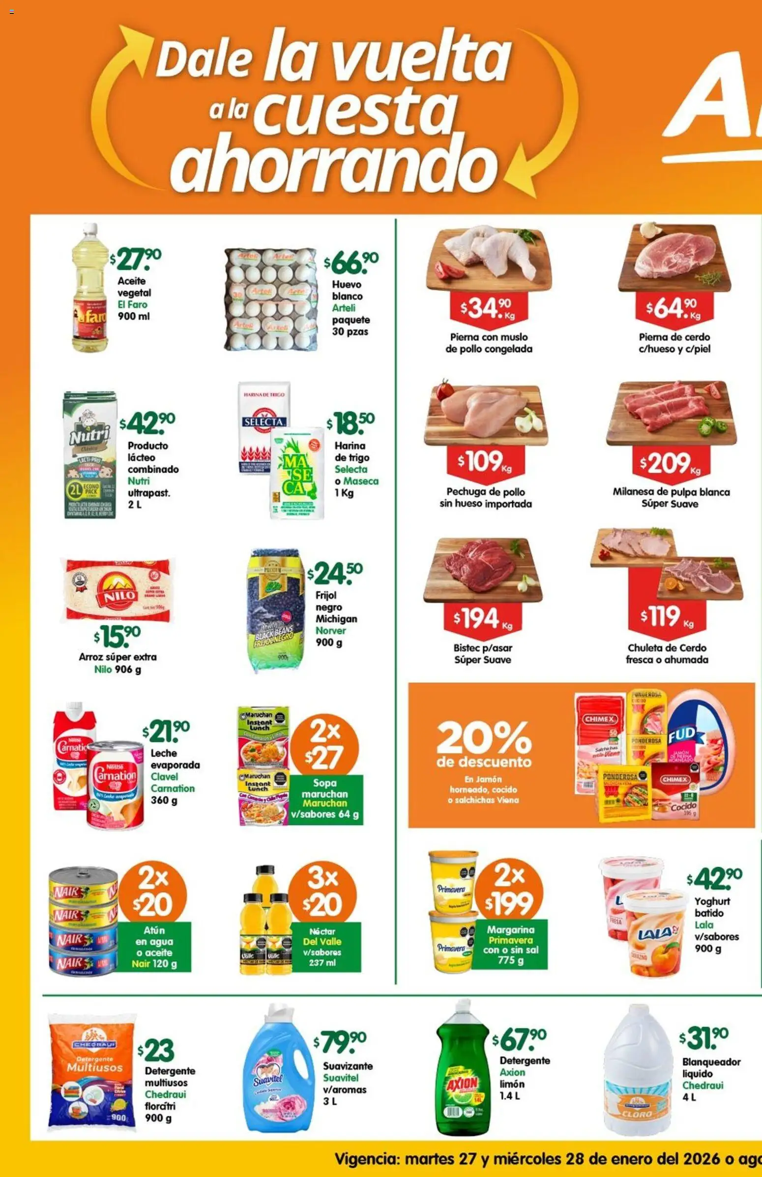 Nuevas ofertas de Arteli válidas en toda la República Mexicana desde el 27.01.2026. ¡Encuentra las mejores ofertas en Arteli folleto Express! | Página: 1 | Productos: Pollo, Harina, Jamón, Suavizante
