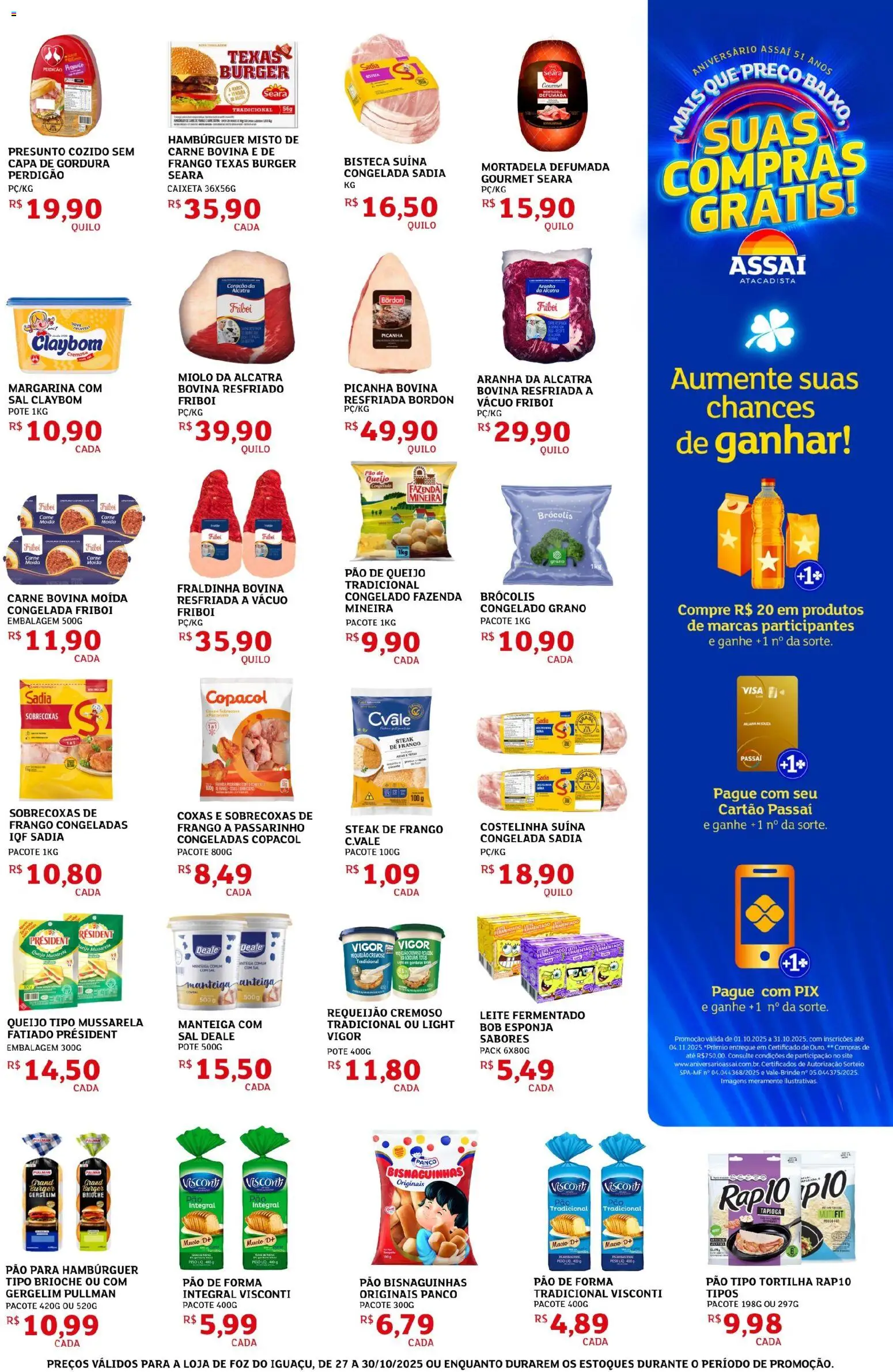 Assaí Atacadista Folheto - válido de 27.10.2025 | Página: 5 | Produtos: Esponja, Picanha, Manteiga, Brócolis