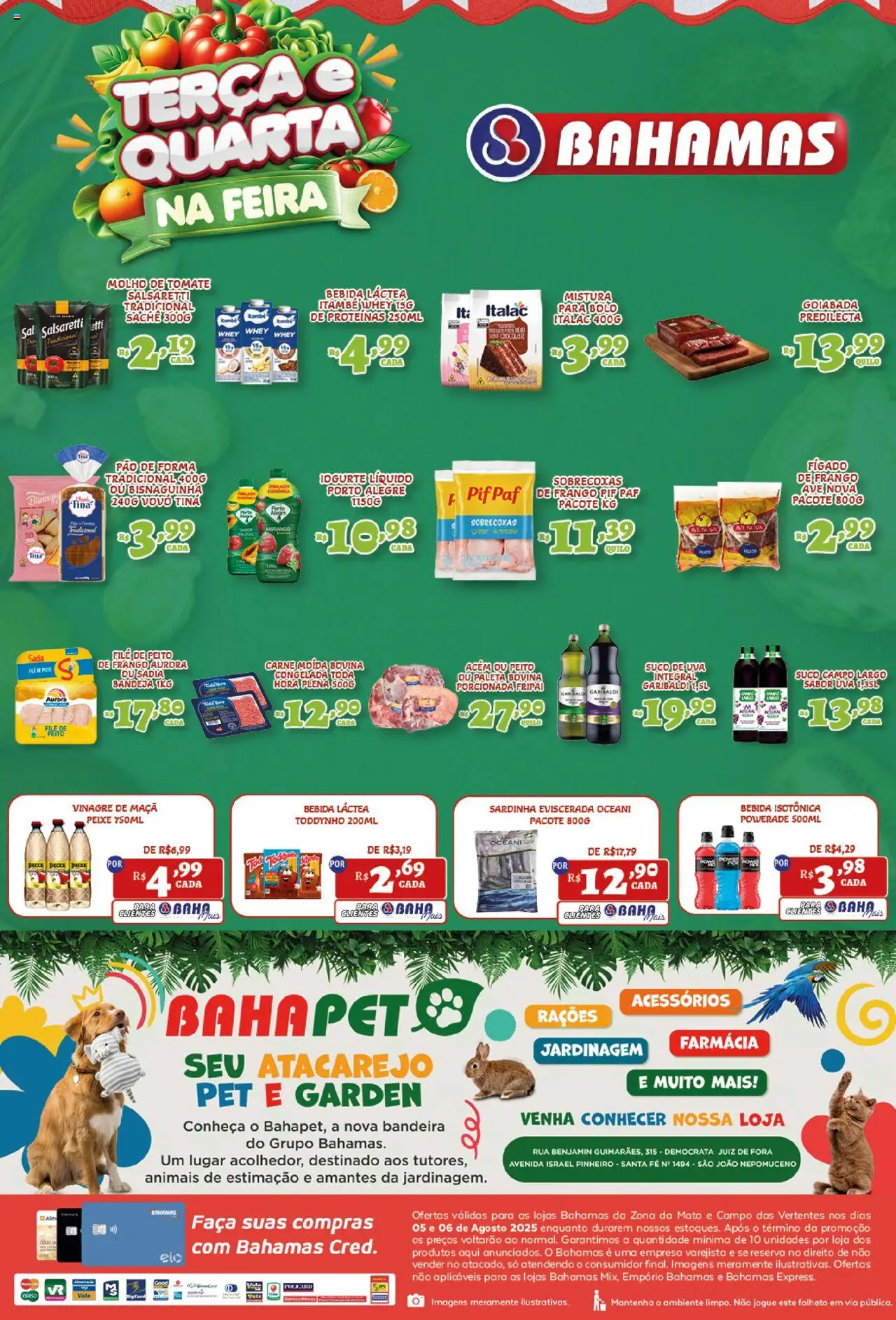Bahamas Supermercados Folheto - válido de 05.08.2025 | Página: 2 | Produtos: Vinagre, Iogurte, Bandeja, Frango