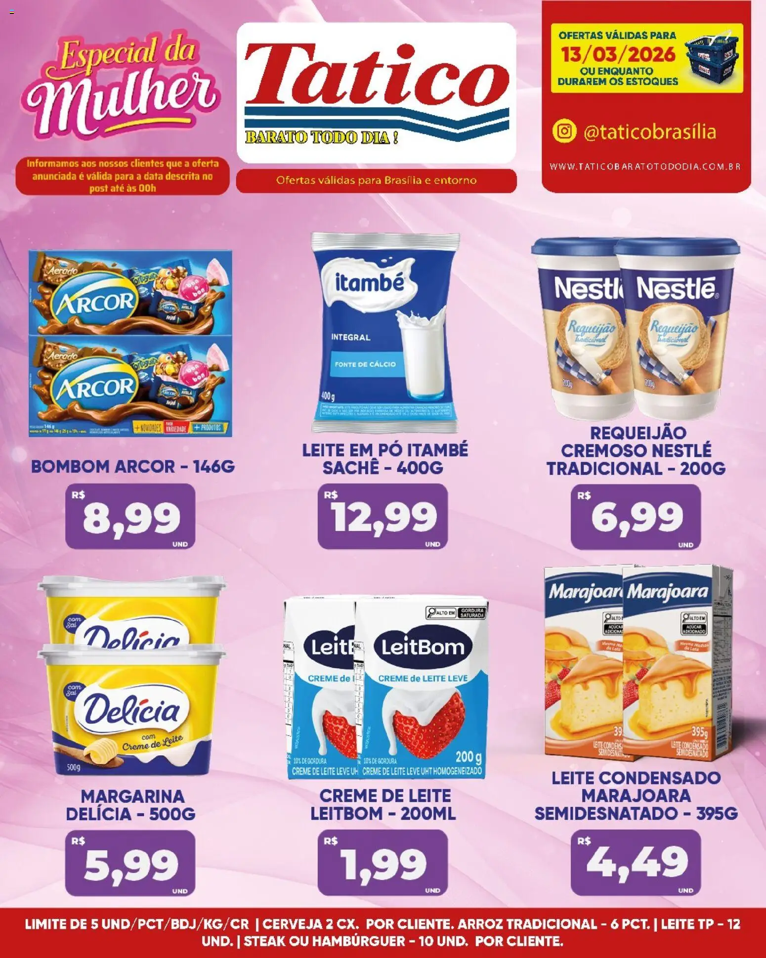Tatico Folheto - válido de 13.03.2026 | Página: 5 | Produtos: Arroz, Hambúrguer, Bombom, Margarina