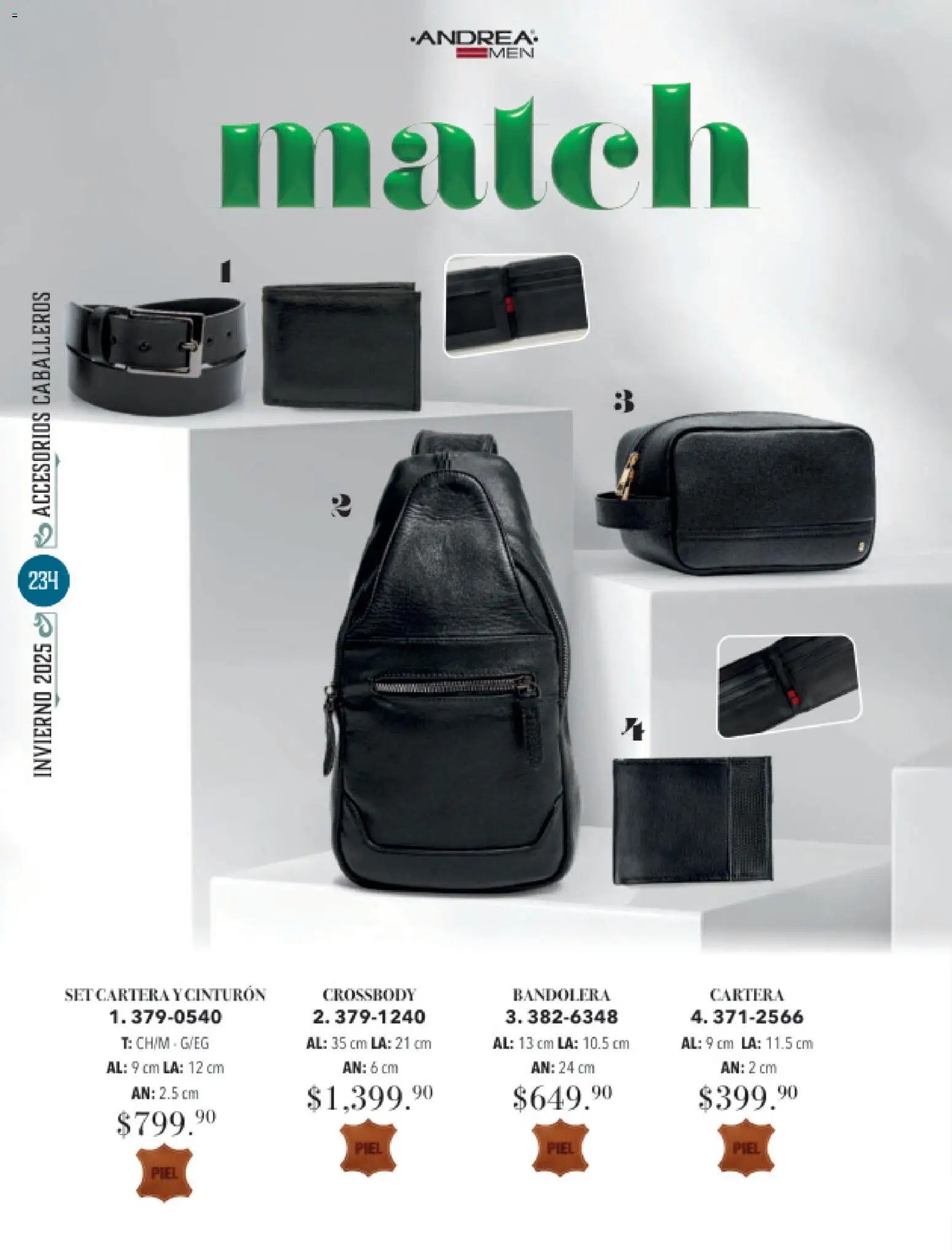 Nuevas ofertas de Andrea válidas en toda la República Mexicana desde el 26.11.2025. ¡Encuentra las mejores ofertas en Andrea catálogo Invierno! | Página: 234 | Productos: Cinturón