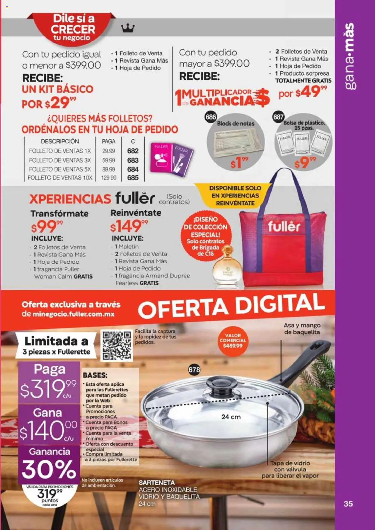 Nuevas ofertas de Fuller válidas en toda la República Mexicana desde el 29.10.2025. ¡Encuentra las mejores ofertas en Fuller - Revista Gana Más C15! | Página: 35 | Productos: Bolsa, Mango, Válvula, Fragancia