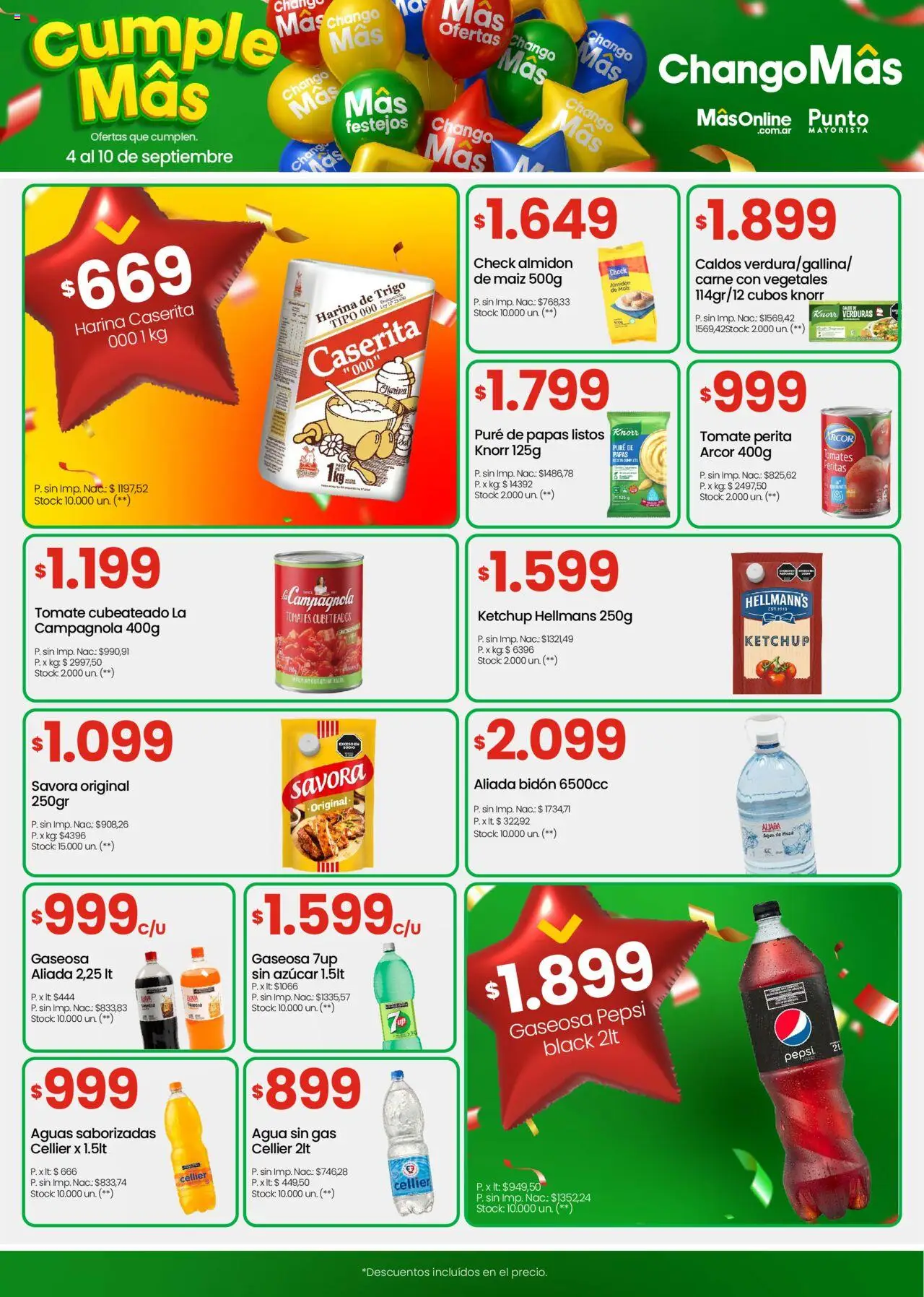 Changomas ofertas │ válido desde el 04.09.2025 | Página: 8 | Productos: Gaseosa, Maiz, Tomate, Tomates