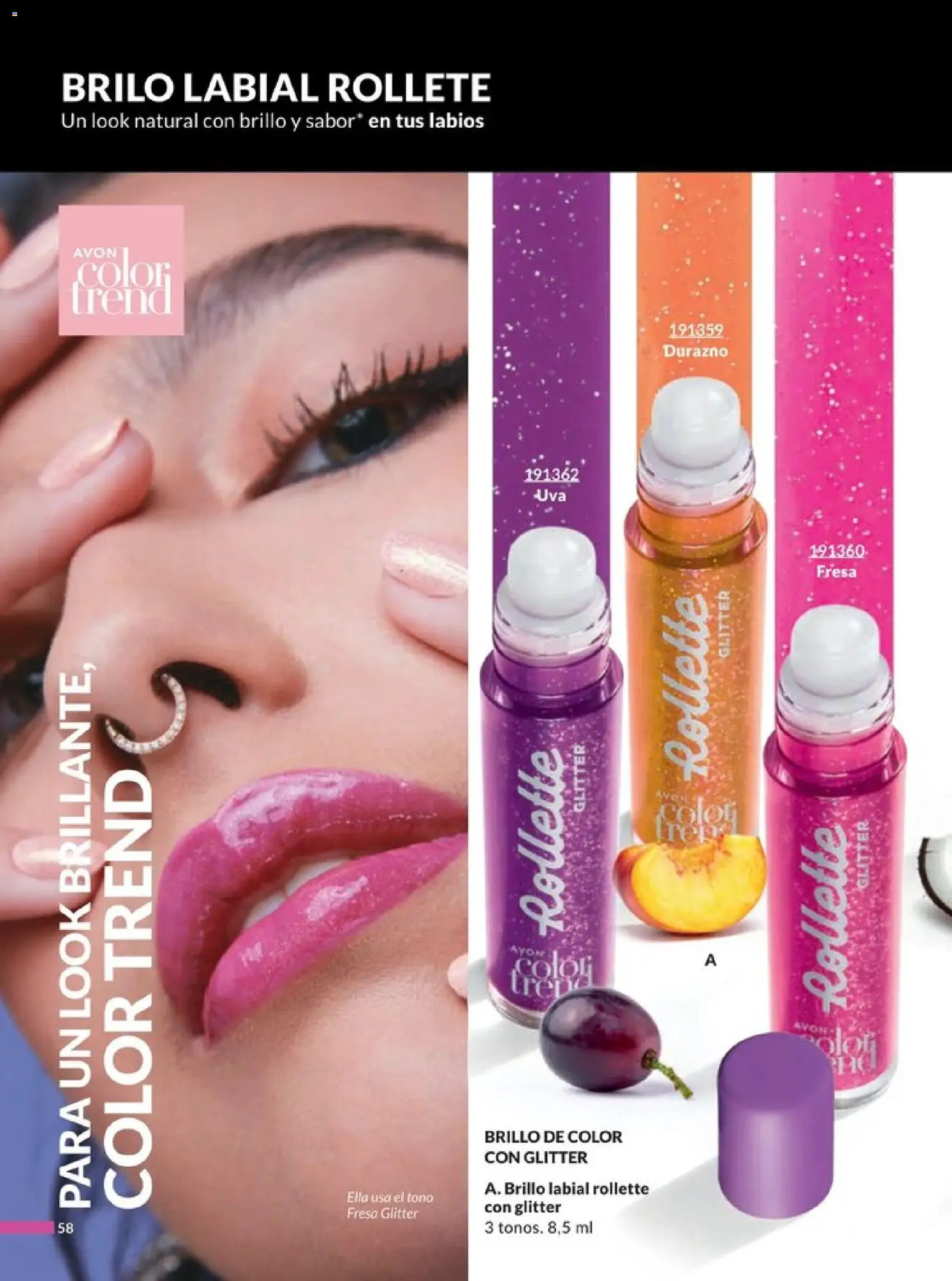 Nuevas ofertas de AVON válidas en toda la República Mexicana desde el 20.12.2025. ¡Encuentra las mejores ofertas en AVON campaña 1 2026! | Página: 63 | Productos: Fresa, Durazno, Brillo, Glitter