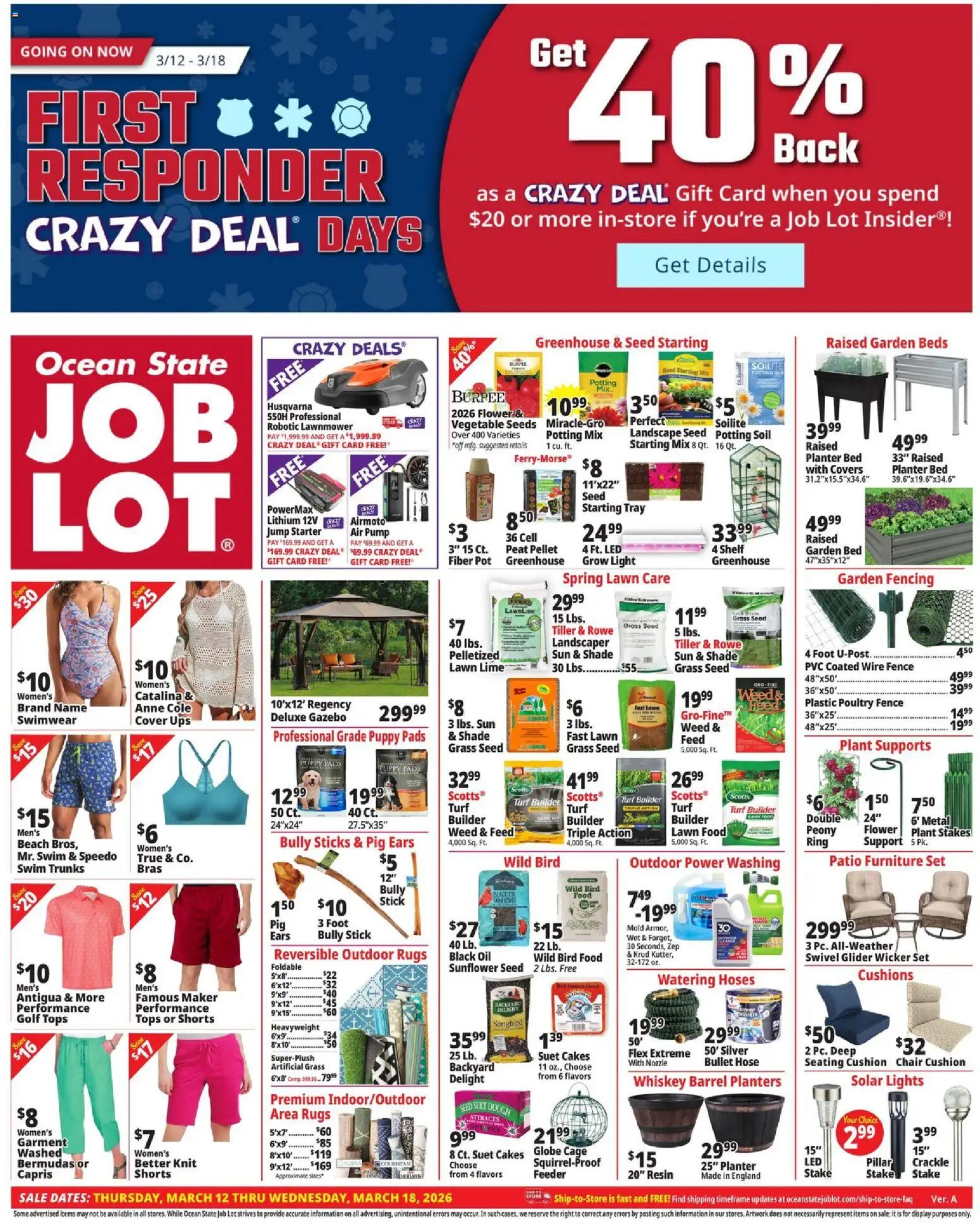 Ocean State Job Lot Weekly Ad - MA - valid from 12.03.2026 | Page: 1 | Products: Swivel, Ring, Whiskey, Shorts