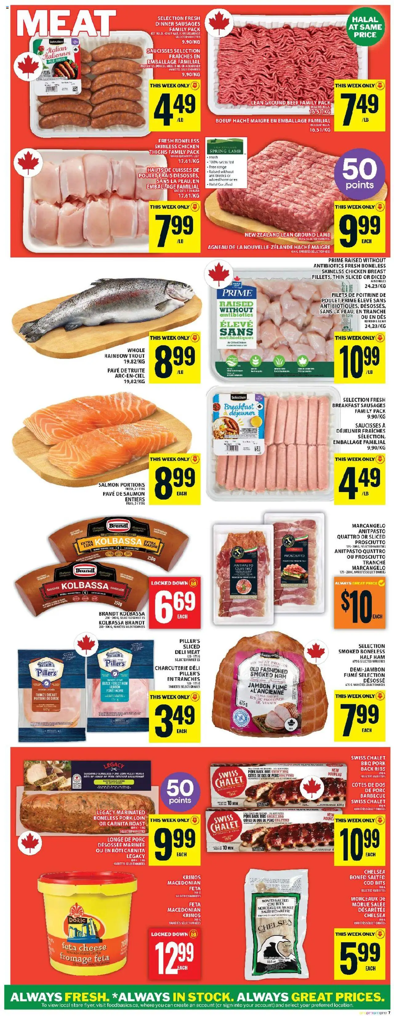 Food Basics flyer valid from 18.09.2025 | Page: 10 | Products: Beef, Turkey, Cheese, Ham