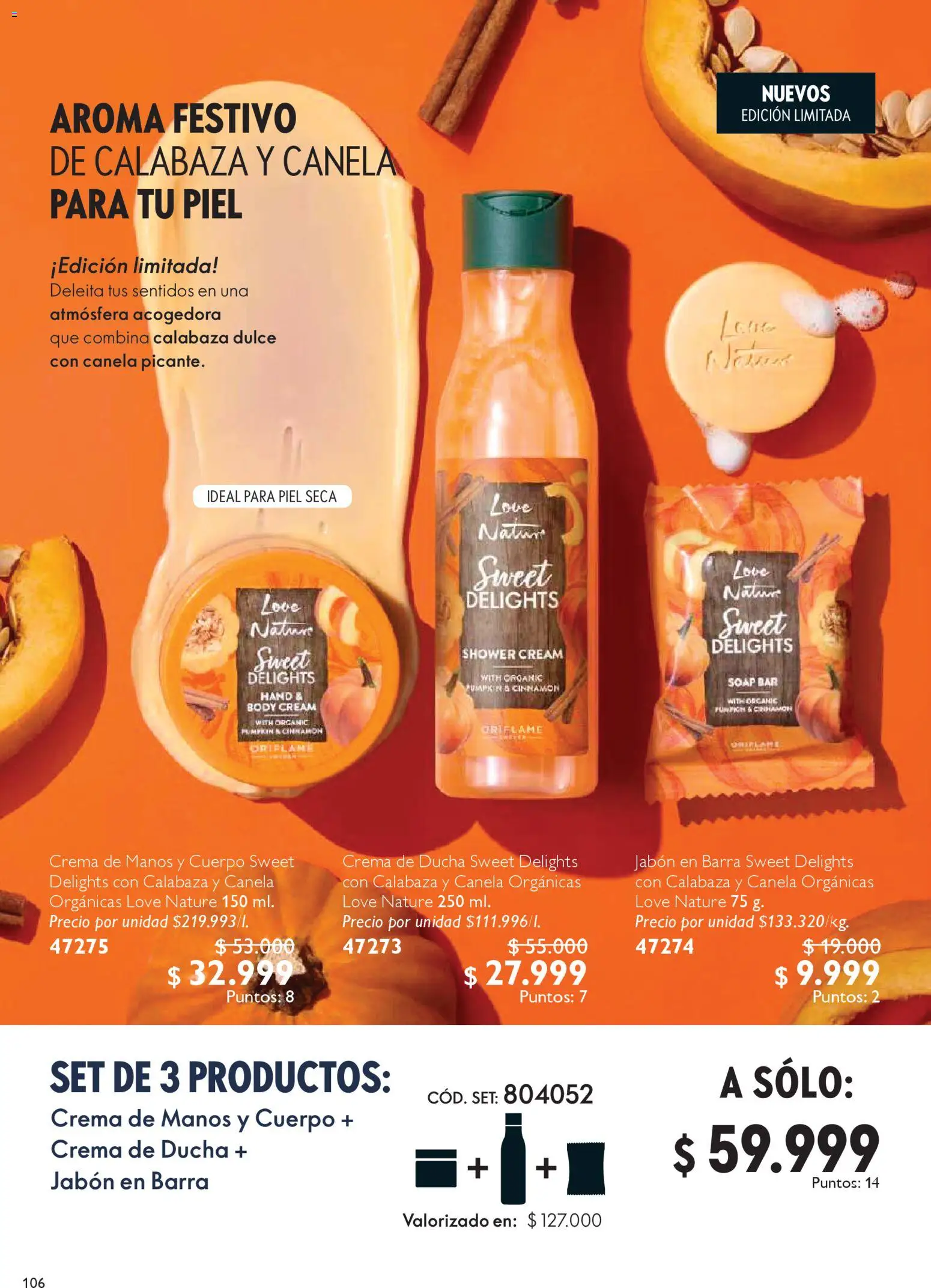 Oriflame revista - valida desde el 15.11.2025 | Página: 106 | Productos: Crema, Aceitero, Crema de manos, Jabón