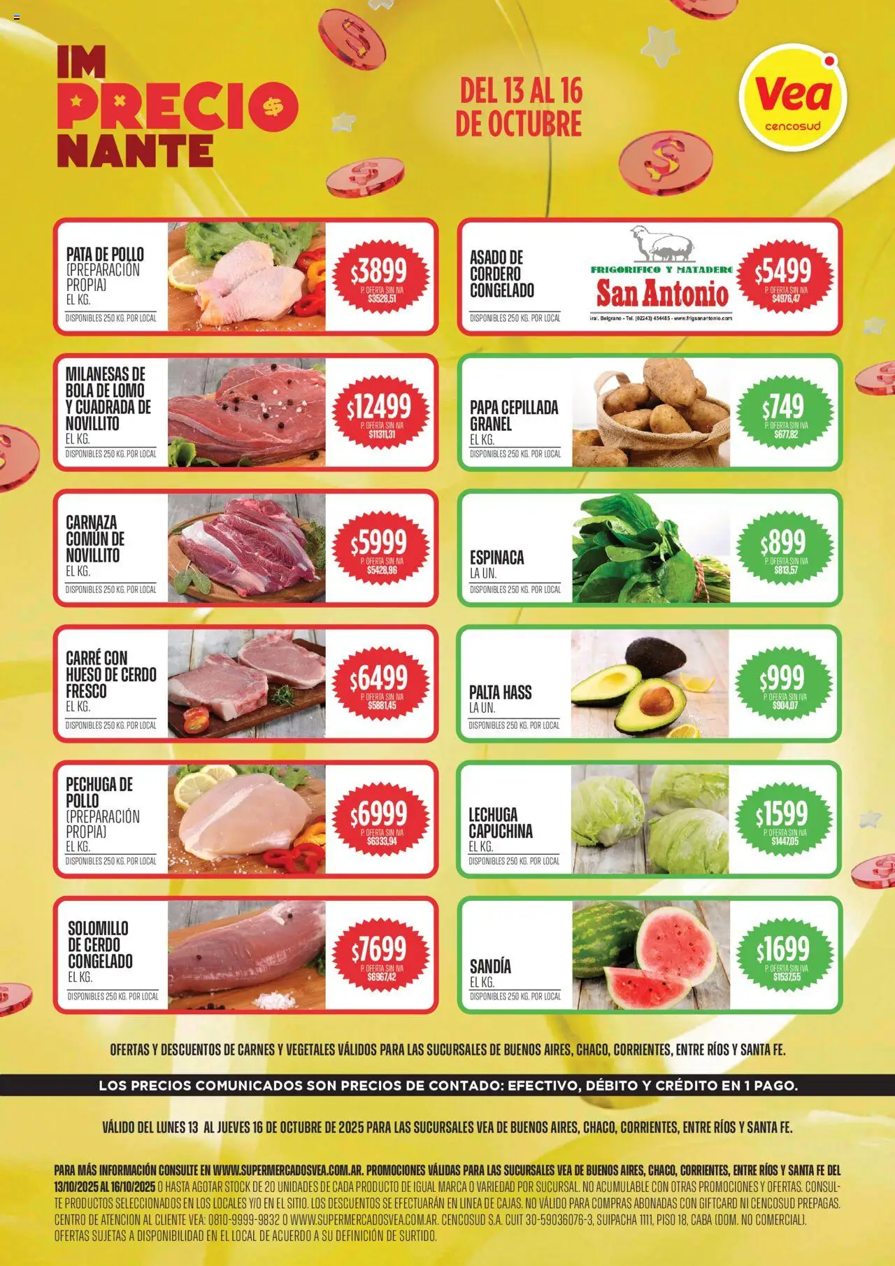 Vea ofertas │ válido desde el 13.10.2025 | Página: 1 | Productos: Papa, Lechuga, Cerdo, Espinaca