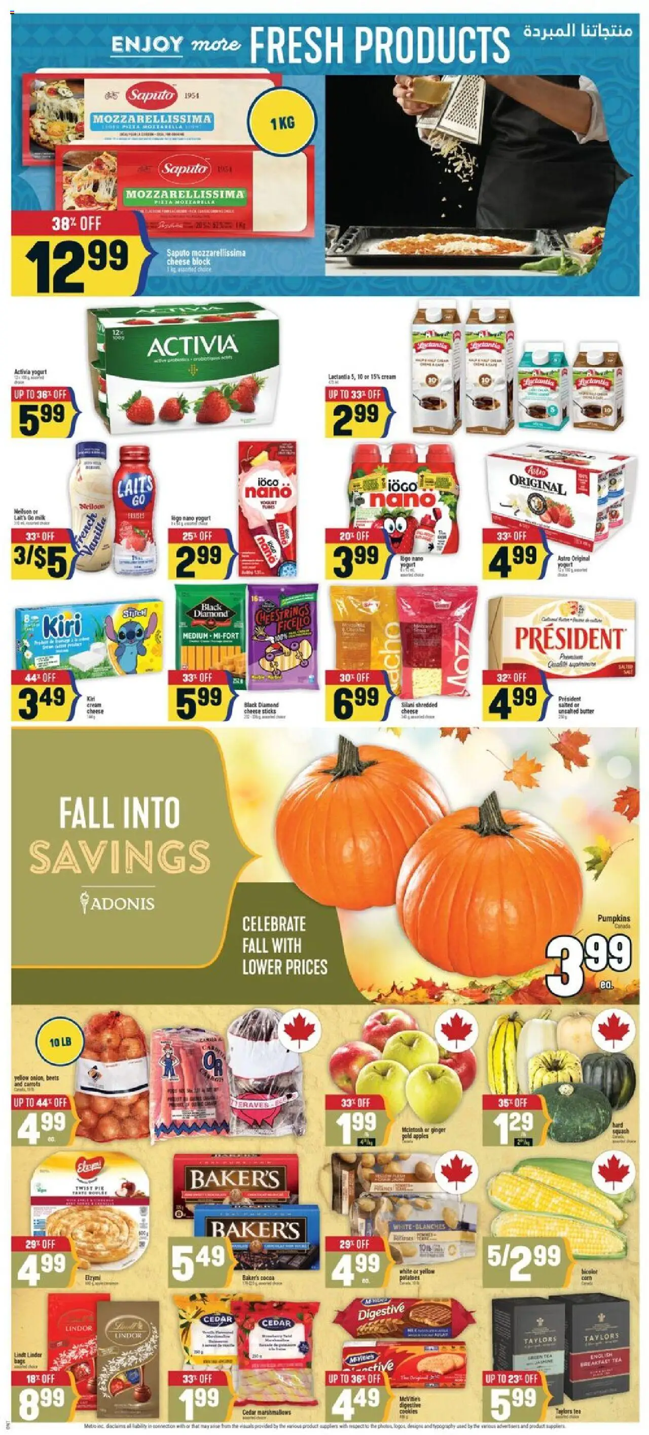 Adonis flyer valid from 18.09.2025 | Page: 10 | Products: Cookies, Potatoes, Milk, Pizza