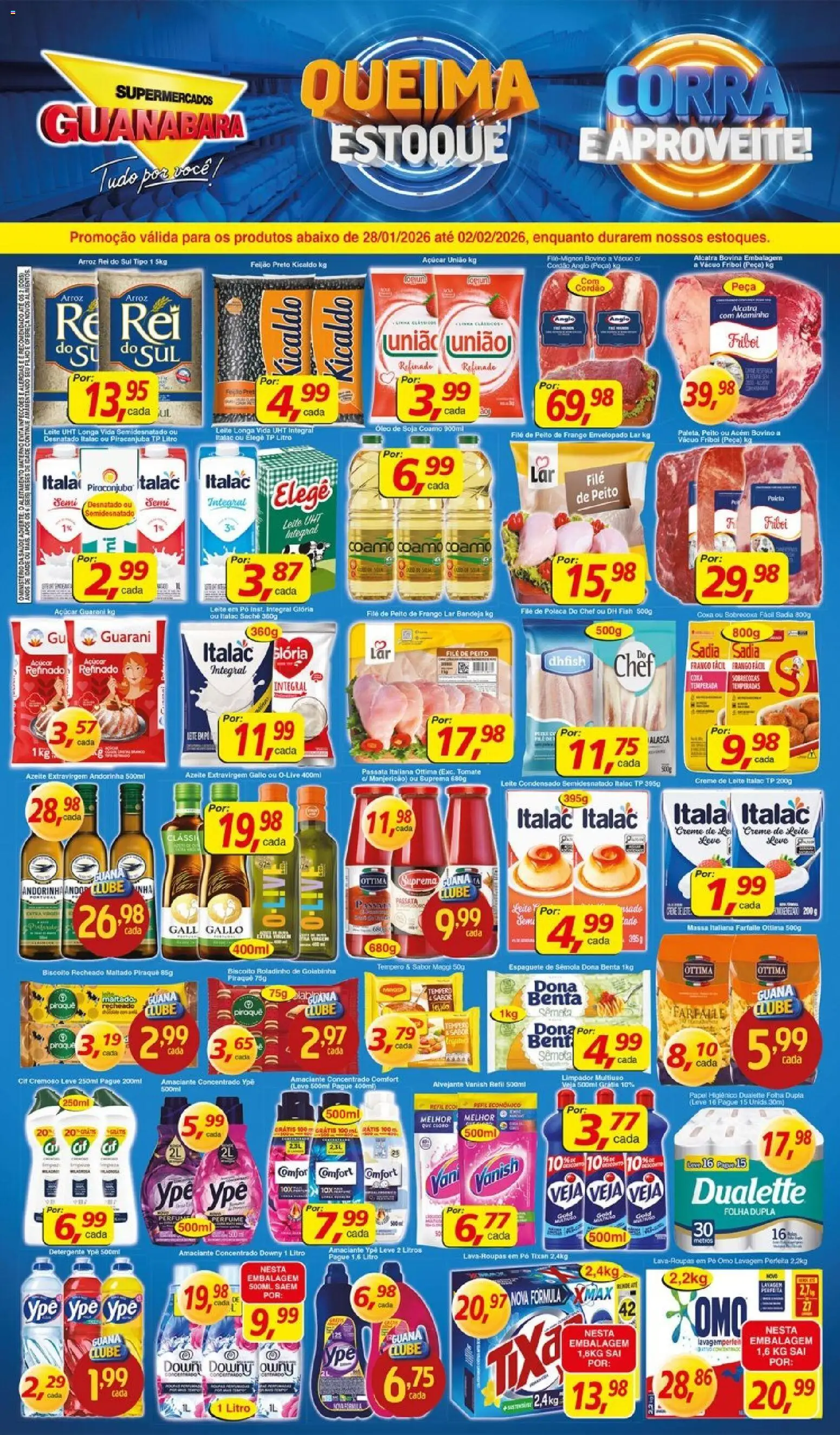 Supermercados Guanabara Folheto - válido de 28.01.2026 | Página: 16 | Produtos: Cola, File de polaca, Leite em pó, Peito de frango