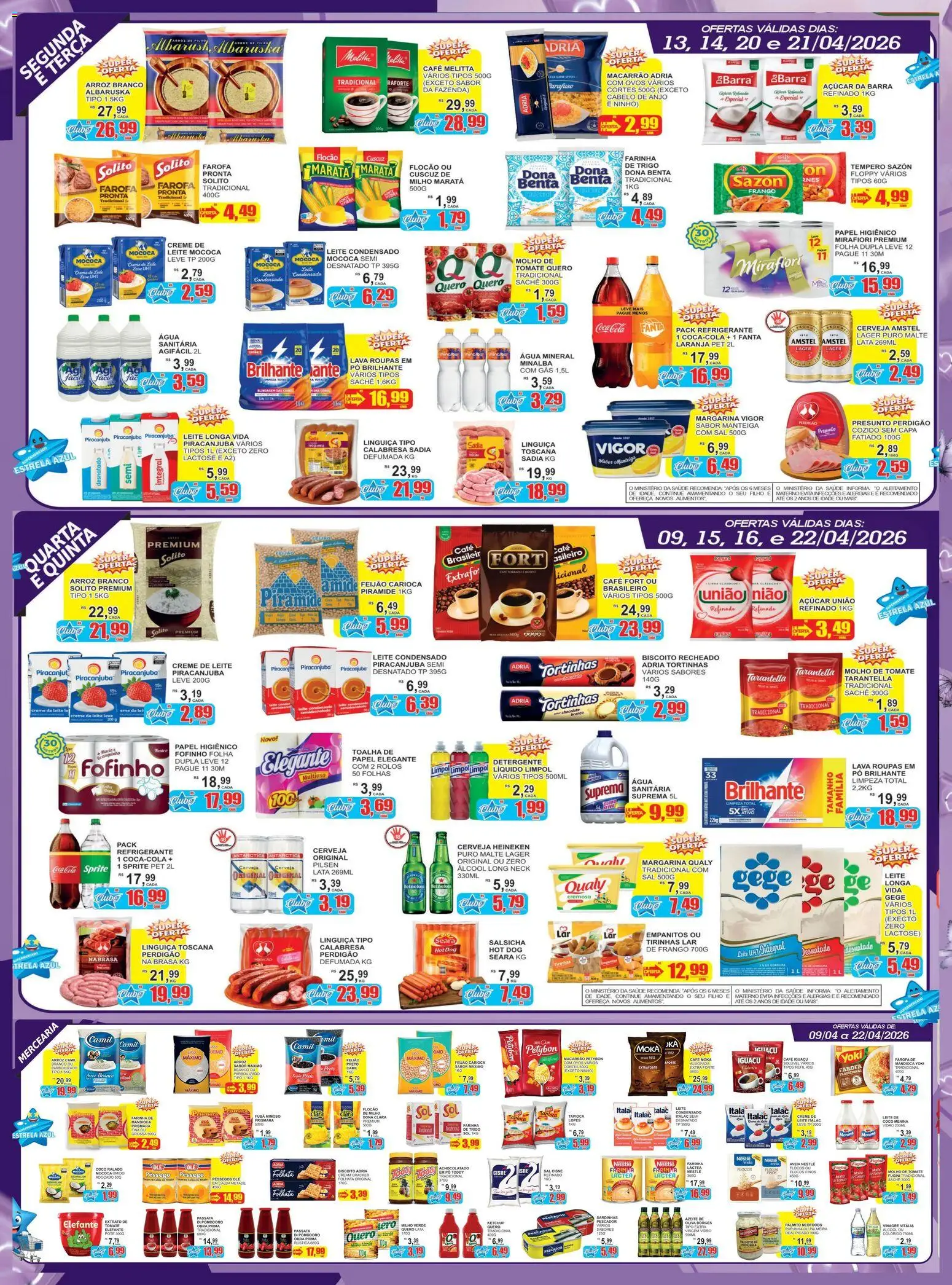 Estrela Azul Folheto - válido de 09.04.2026 | Página: 2 | Produtos: Ovos, Flocos, Creme de leite, Cream cracker