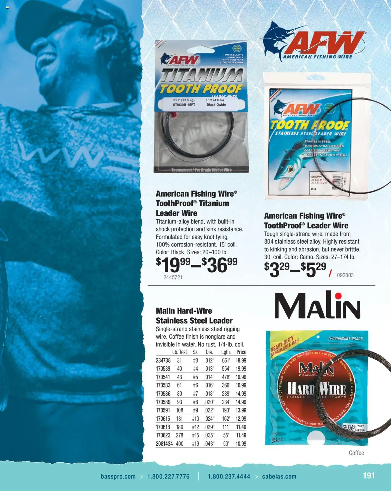 Cabela's Saltwater Specialist 25 - valid from 01.01.2025 | Page: 191 | Products: Wire, Coffee, Shock, Bag