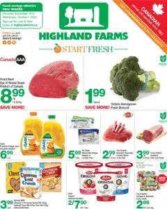 Preview of Highland Farms weekly flyer / circulaire from shop Highland Farms valid from 18.09.2025