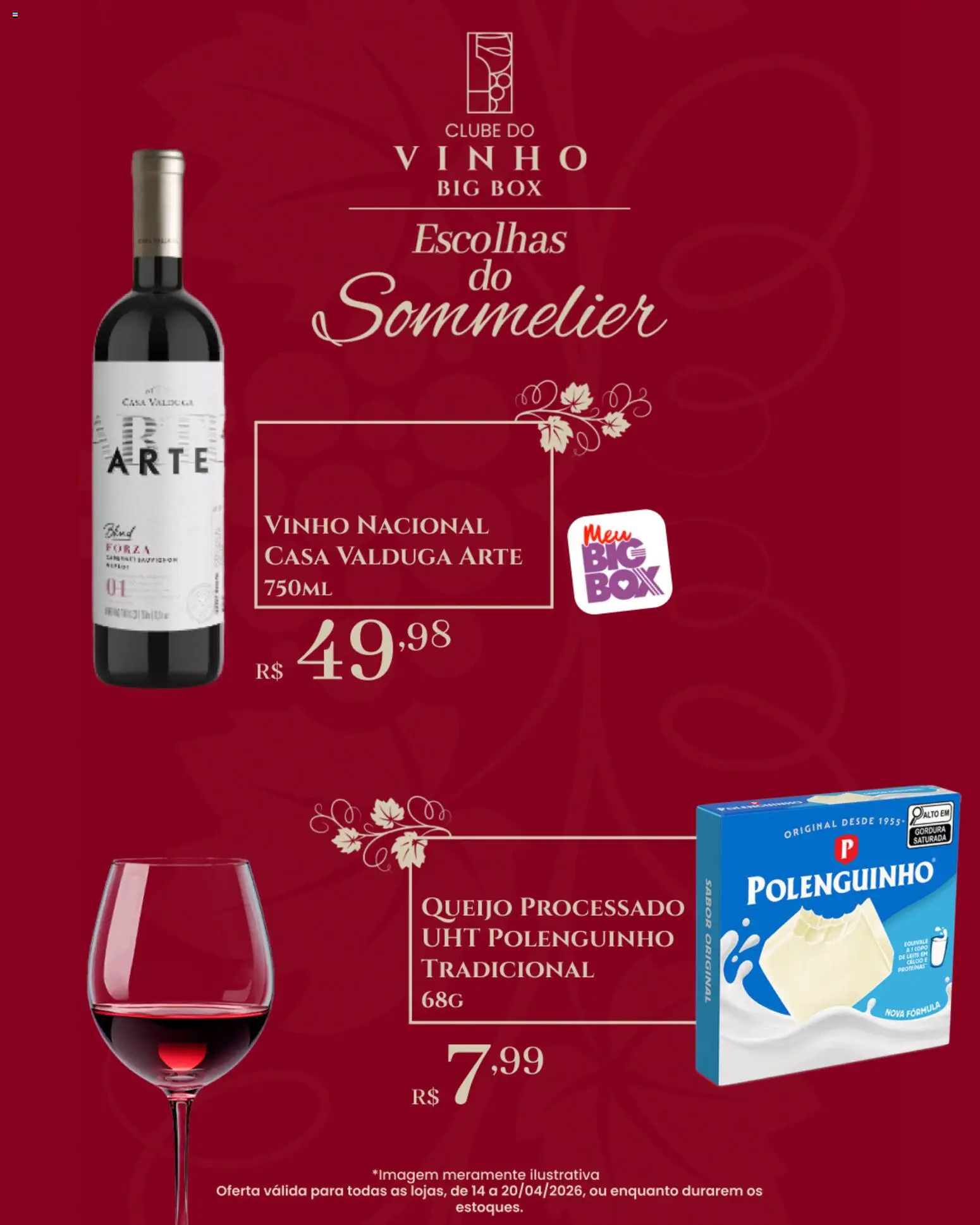 Big Box Folheto - válido de 14.04.2026 | Página: 8 | Produtos: Leite, Queijo, Vinho