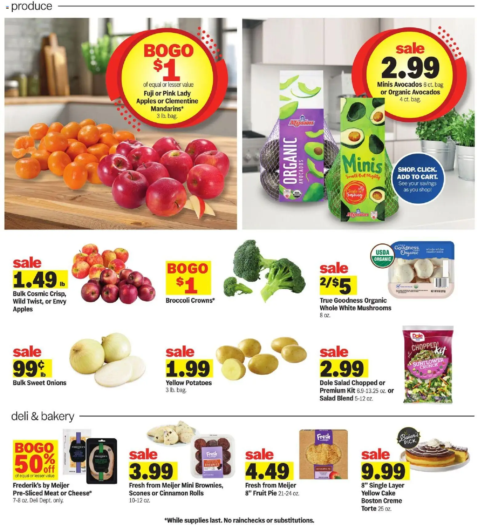 Meijer Weekly Ad - valid from 11.03.2026 | Page: 6 | Products: Broccoli, Apples, Salad, Bag