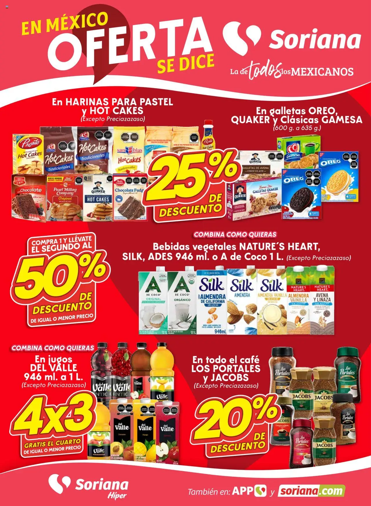 Nuevas ofertas de Soriana válidas en toda la República Mexicana desde el 04.09.2025. ¡Encuentra las mejores ofertas en Soriana - Fin de Semana Híper: Juárez! | Página: 1 | Productos: Avena, Pastel, Chocolate, Galletas