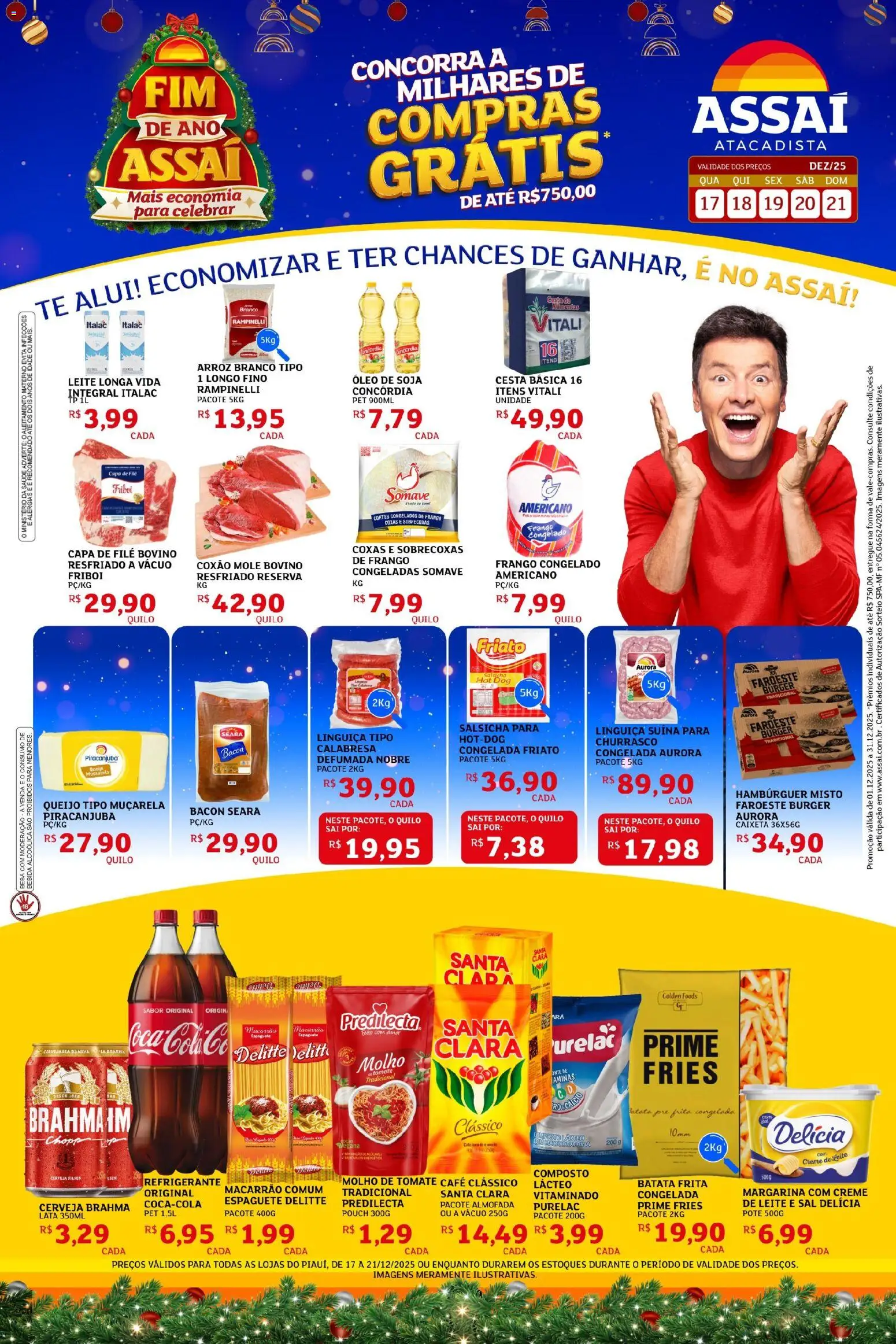 Assaí Atacadista Folheto - válido de 17.12.2025 | Página: 1 | Produtos: Linguiça, Creme, Refrigerante, Soja