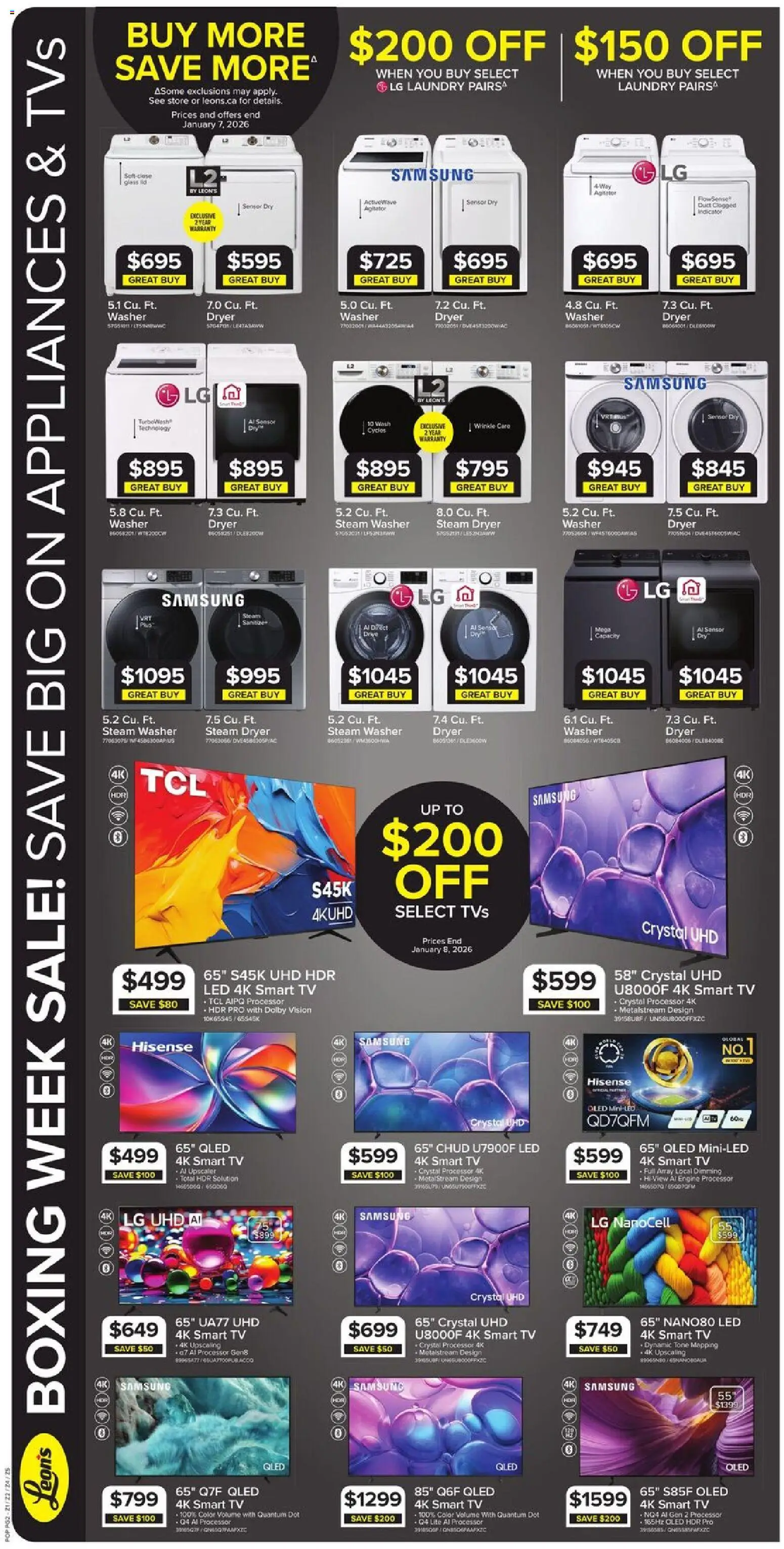 Leon's flyer valid from 25.12.2025 | Page: 7 | Products: Tv, Dryer