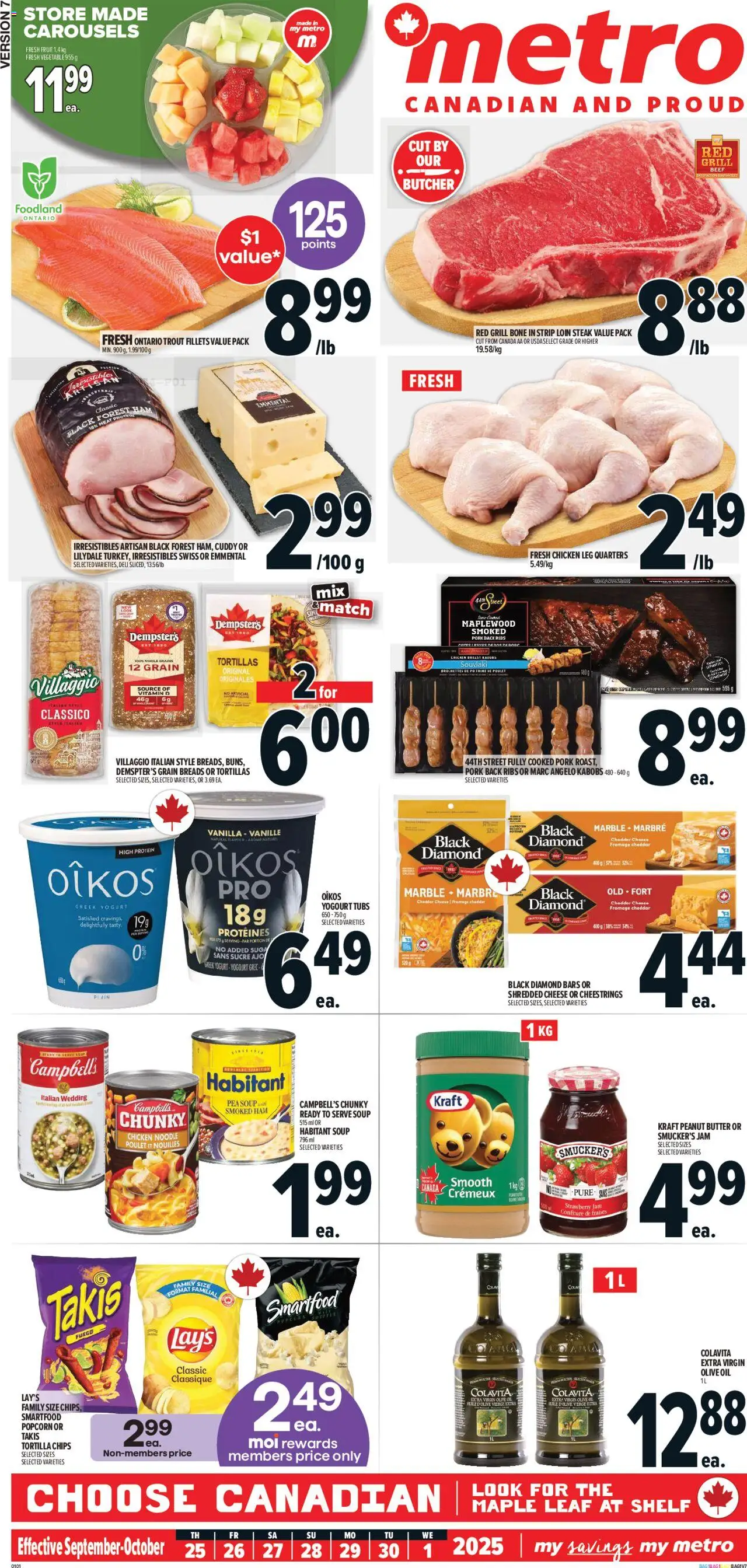 Metro flyer valid from 25.09.2025 | Page: 2 | Products: Shelf, Butter, Cheese, Ham