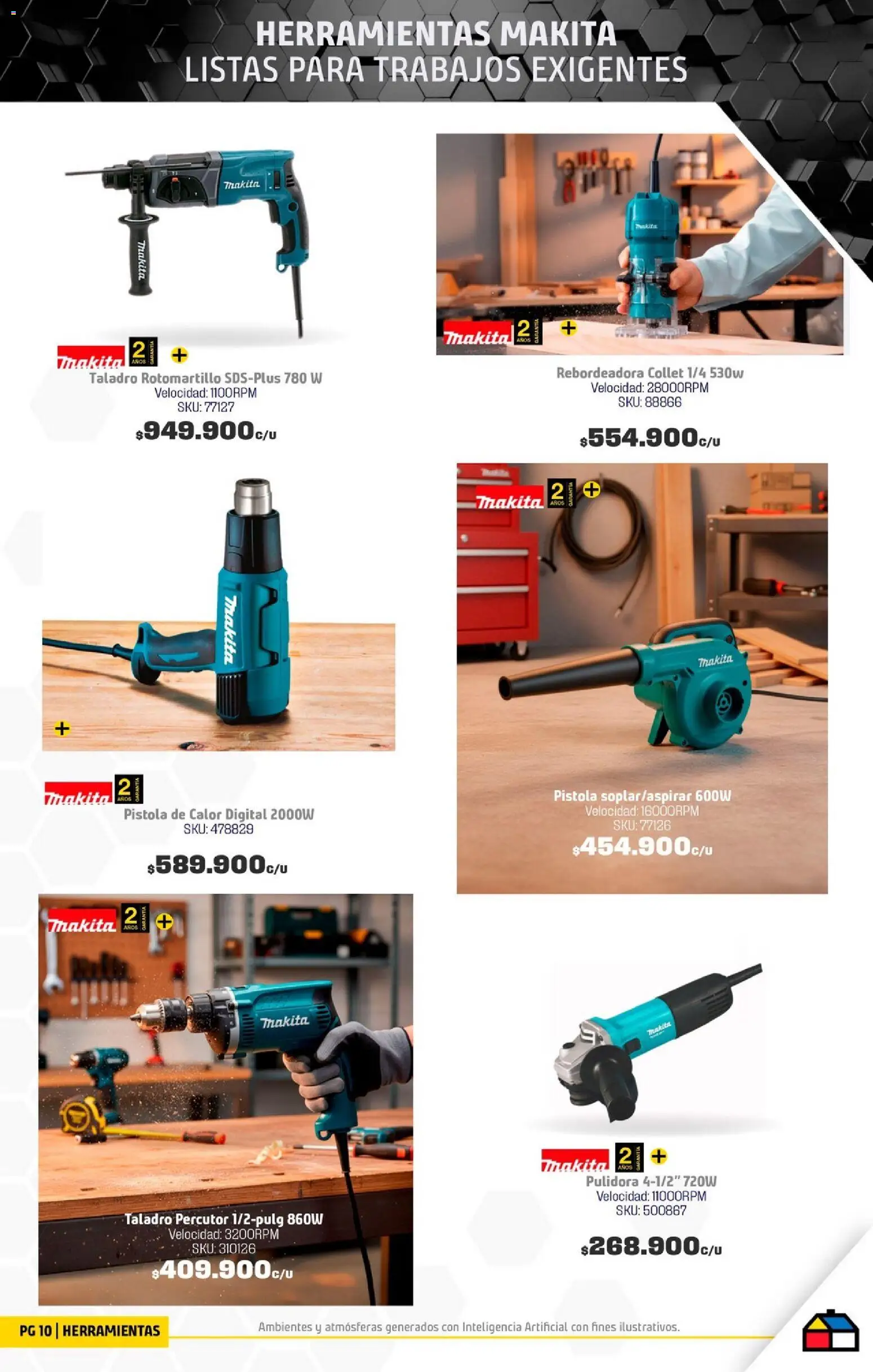 Homecenter revista - valida desde el 11.11.2025 | Página: 10 | Productos: Pulidora, Rotomartillo, Taladro