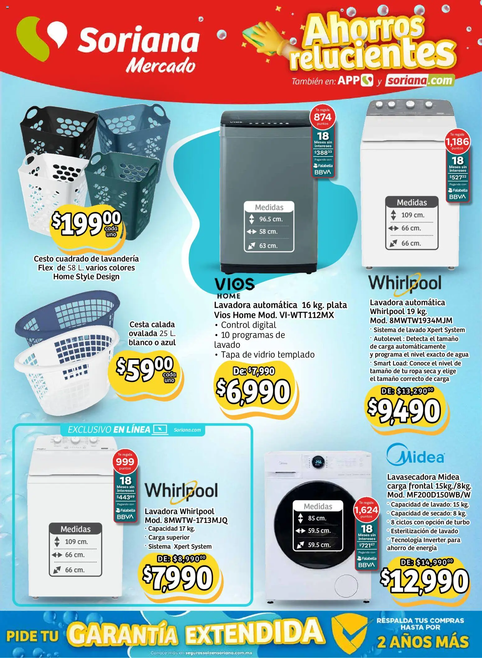 Nuevas ofertas de Soriana válidas en toda la República Mexicana desde el 15.01.2026. ¡Encuentra las mejores ofertas en Soriana - Ahorros relucientes Mercado Nacional! | Página: 9 | Productos: Agua, Lavadora, Ropa, Té