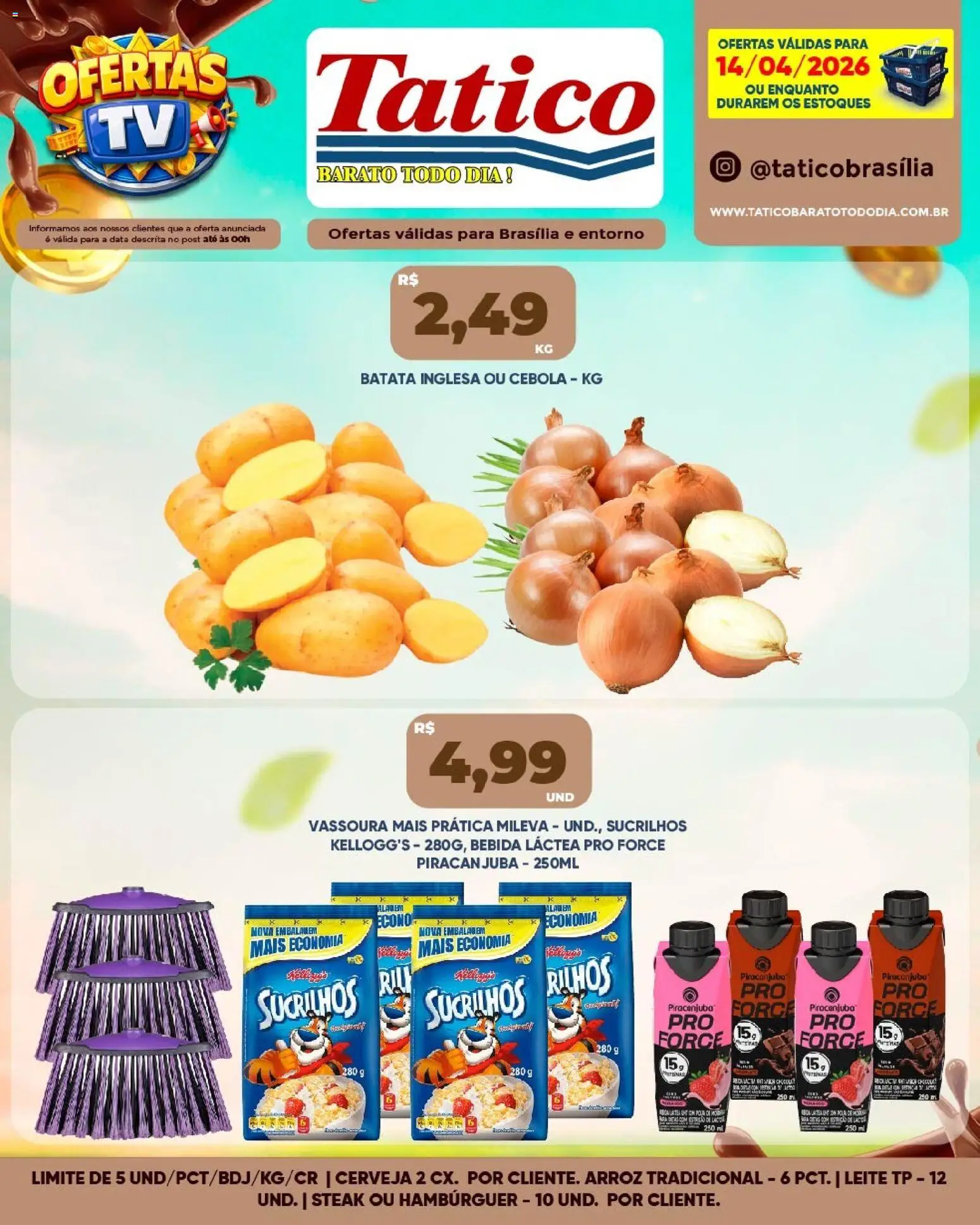 Tatico Folheto - válido de 15.04.2026 | Página: 14 | Produtos: Leite, Arroz, Sucrilhos, Hambúrguer