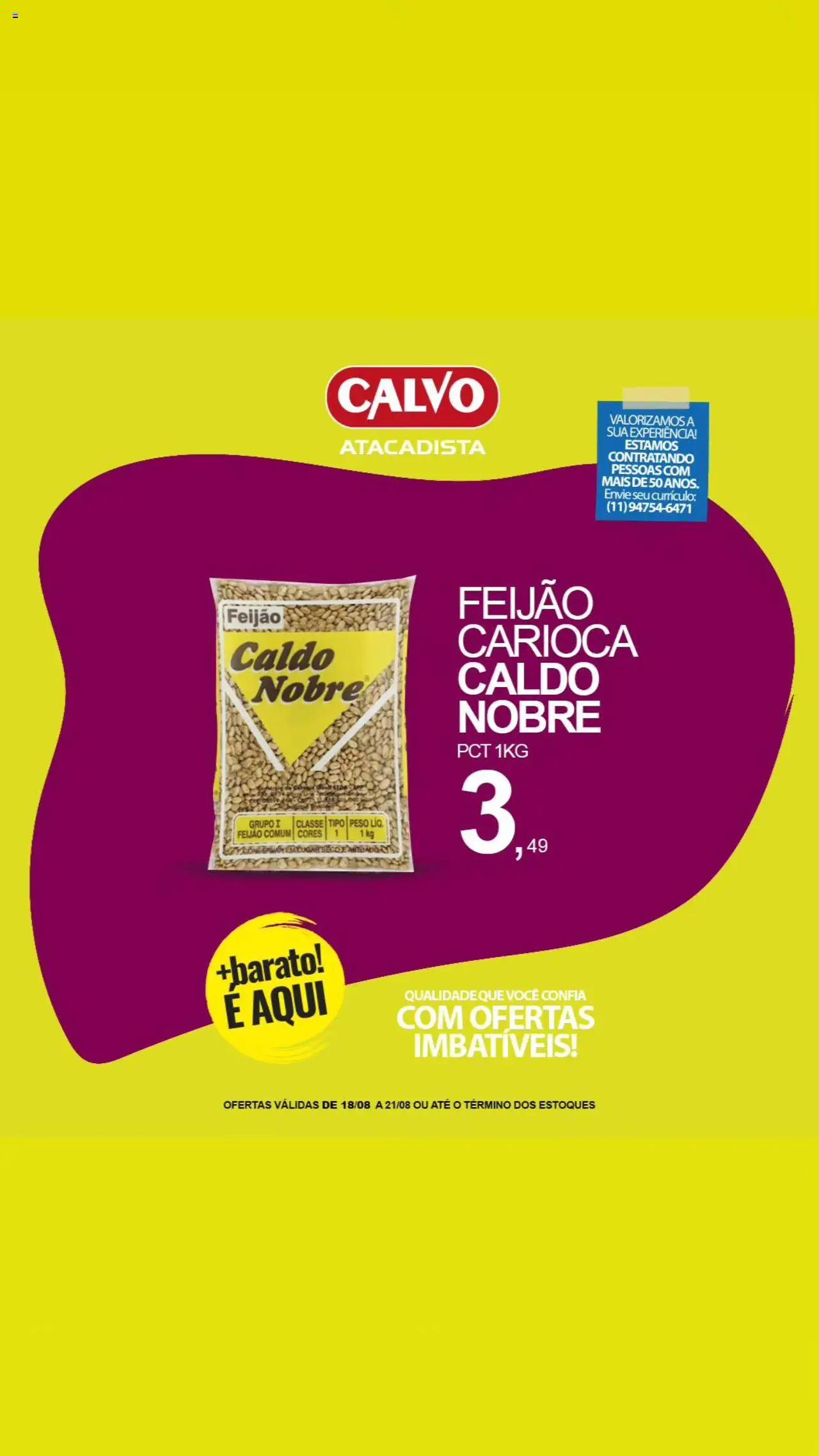 Calvo Atacadista Folheto - válido de 18.08.2025 | Página: 5 | Produtos: Feijão