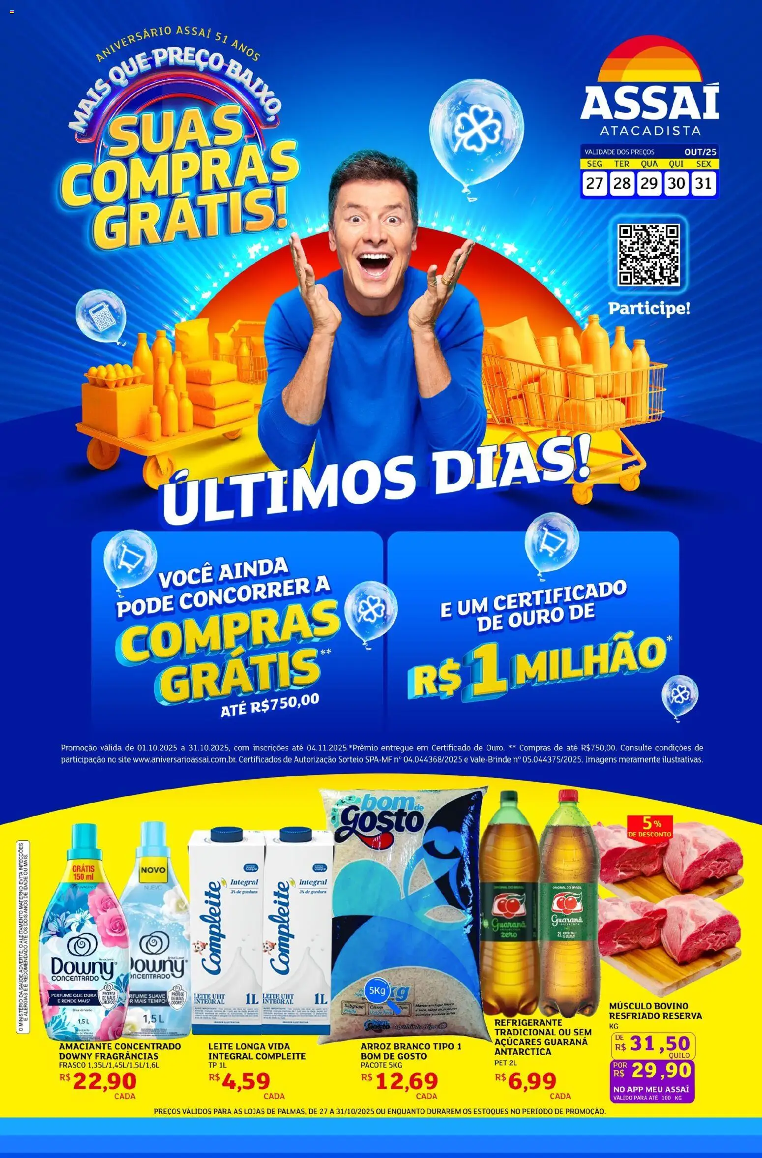 Assaí Atacadista Folheto - válido de 27.10.2025 | Página: 1 | Produtos: Perfume, Leite, Arroz, Amaciante