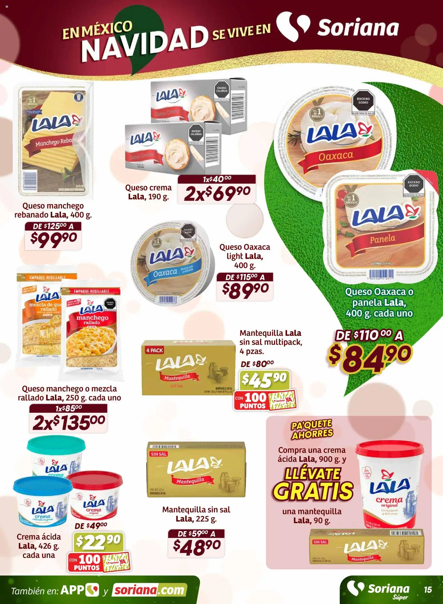 Nuevas ofertas de Soriana válidas en toda la República Mexicana desde el 27.11.2025. ¡Encuentra las mejores ofertas en Soriana - Preciazazaso Súper: Ags, Col, Gto, Jal, Mich! | Página: 16 | Productos: Sal, Queso crema, Mantequilla, Queso