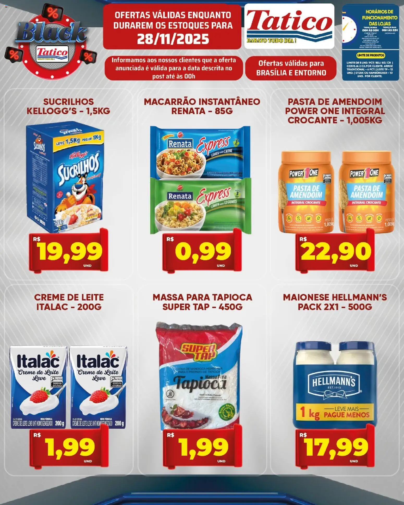 Tatico Folheto - válido de 28.11.2025 | Página: 5 | Produtos: Amendoim, Massa, Hambúrguer, Creme de leite