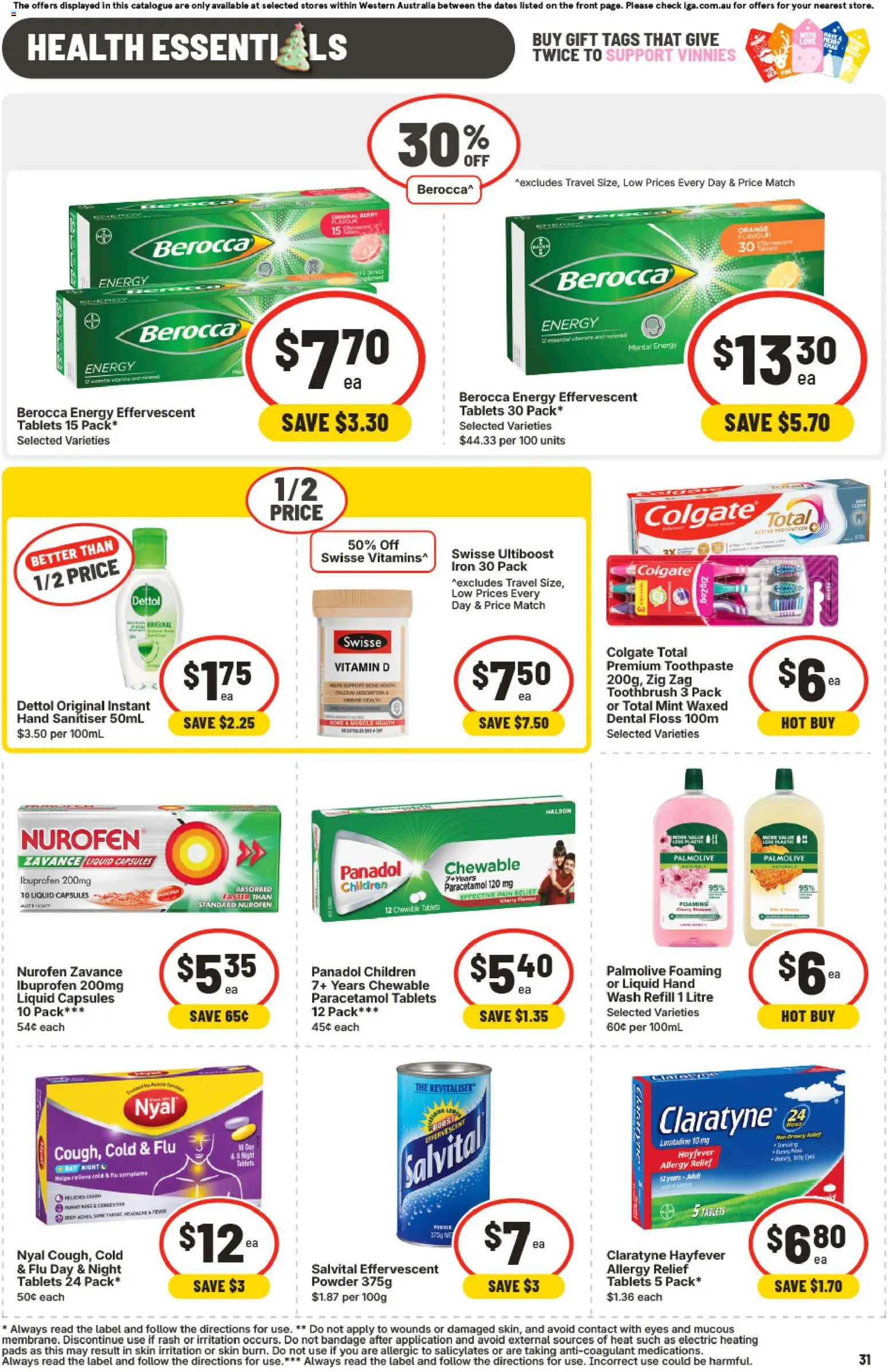 IGA catalogue - valid from 12.11.2025 | Page: 34 | Products: Powder, Iron, Pain relief, Hand wash