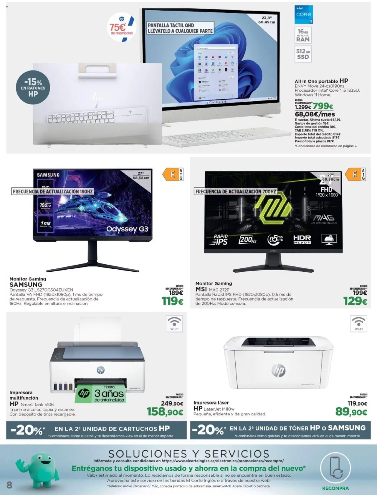 Nuevas ofertas de El Corte Inglés válidas en toda la República Mexicana desde el 06.10.2025. ¡Encuentra las mejores ofertas en El Corte Inglés - Catálogo Los Tecnoprecios! | Página: 8 | Productos: Tablet, Monitor, Toner, Té