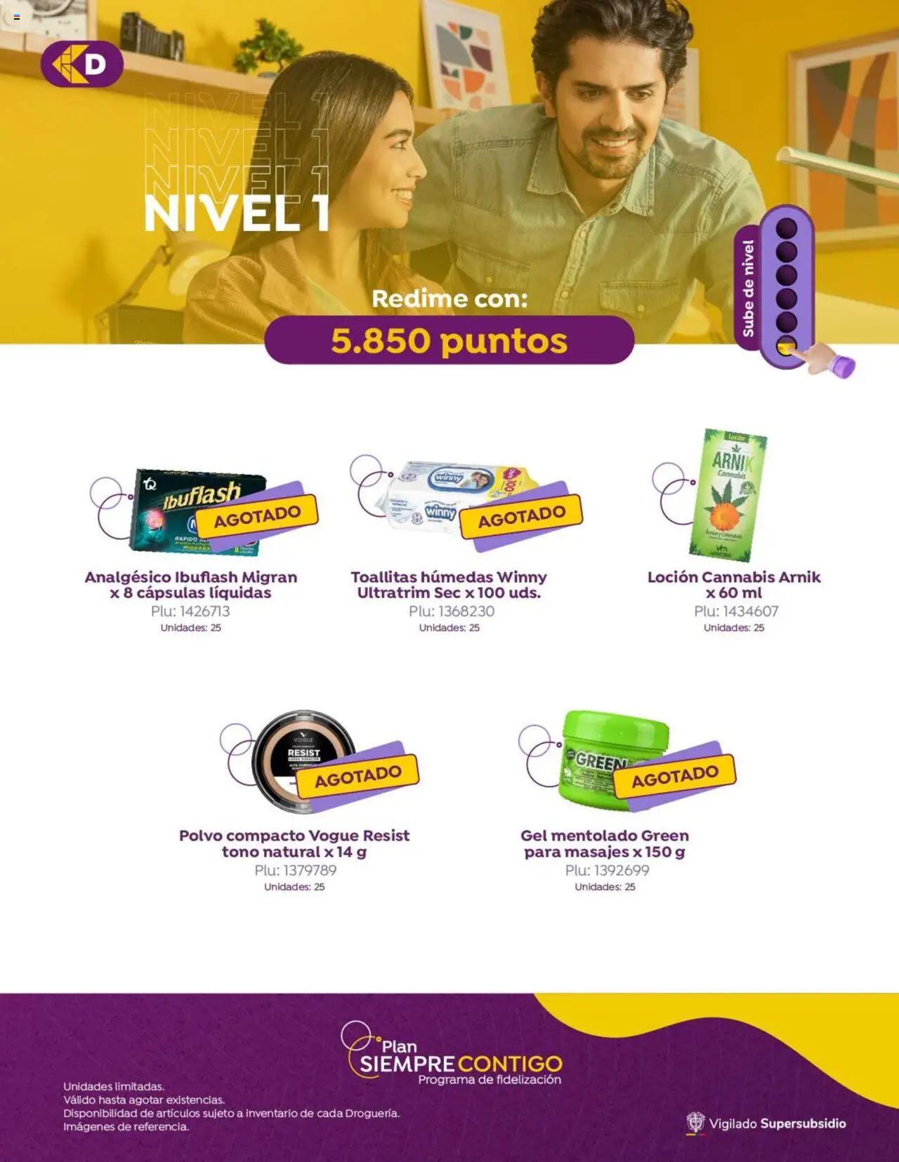 Colsubsidio revista - valida desde el 01.08.2025 | Página: 5 | Productos: Polvo compacto, Analgésico, Loción, Polvo