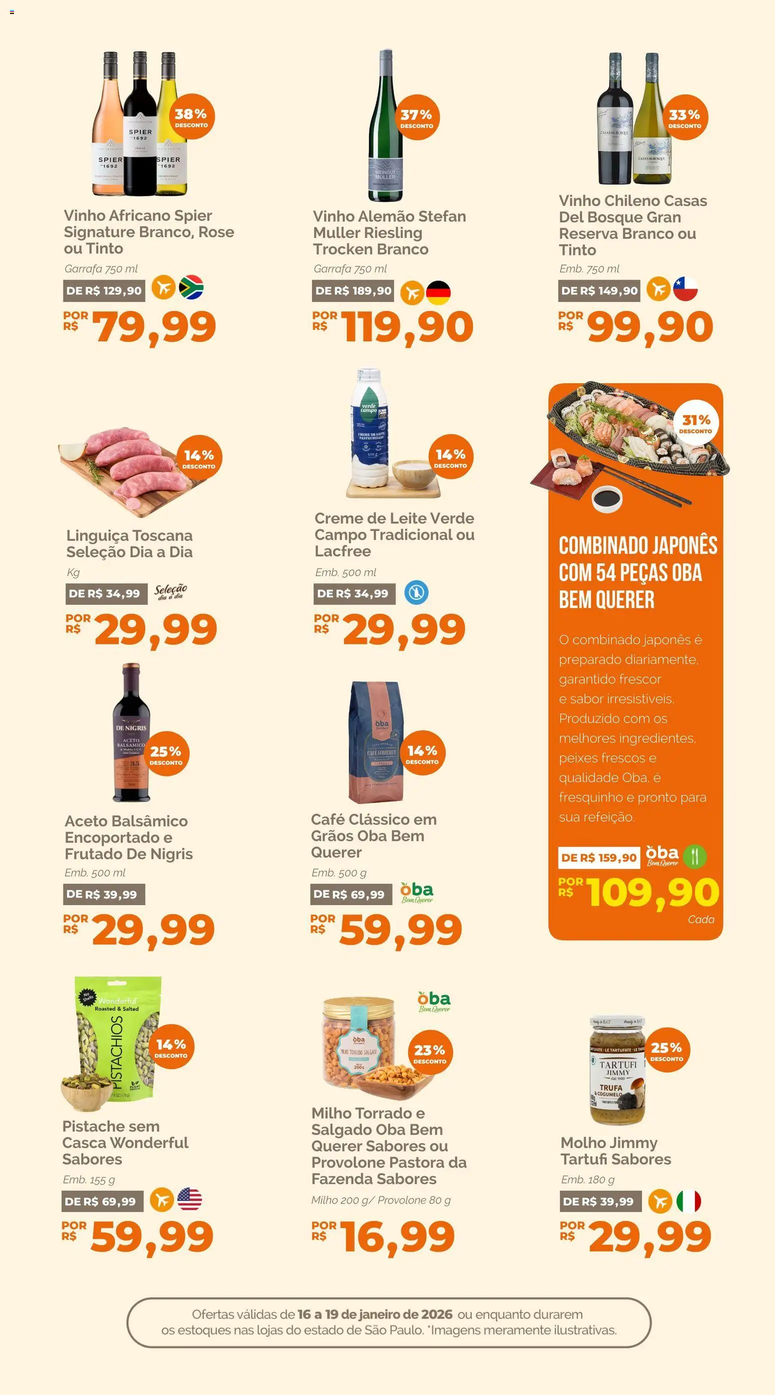 Oba Hortifruti Folheto - válido de 16.01.2026 | Página: 6 | Produtos: Pistache, Cogumelo, Café, Vinho