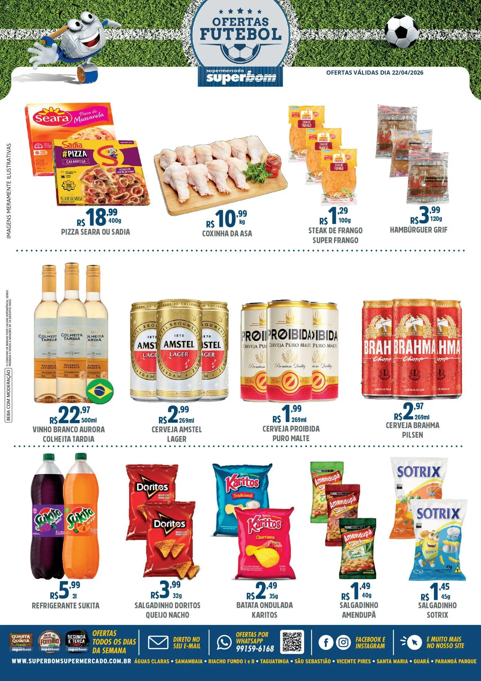 Superbom Folheto - válido de 22.04.2026 | Página: 1 | Produtos: Queijo, Vinho, Cerveja, Frango