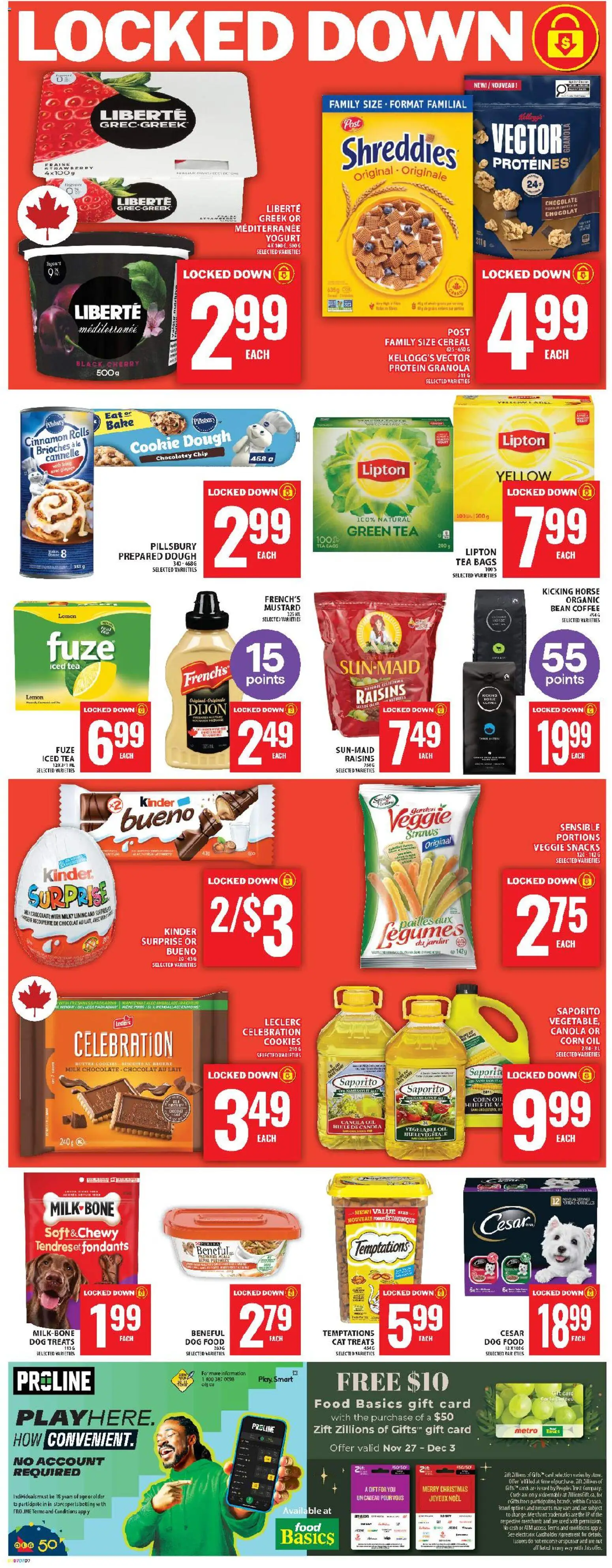 Food Basics flyer valid from 27.11.2025 | Page: 10 | Products: Tea, Oil, Coffee, Chocolate