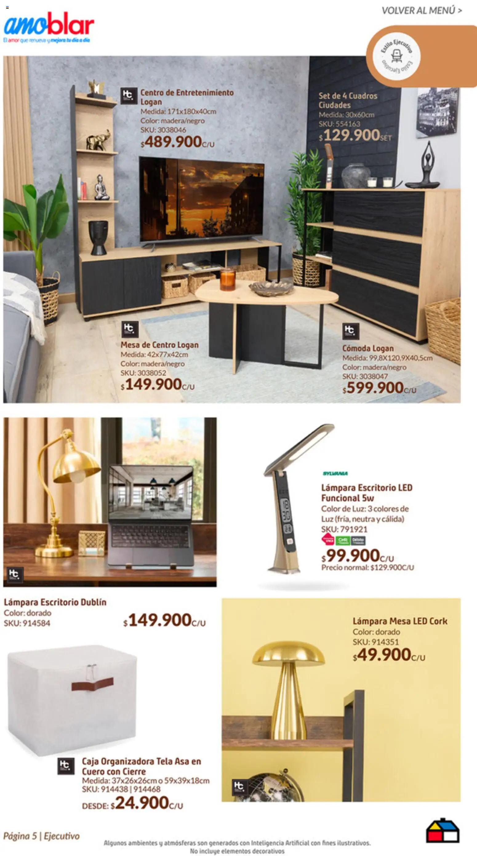 Homecenter revista - valida desde el 22.01.2026 | Página: 5 | Productos: Escritorio, Mesa de centro, Mesa, Cómoda