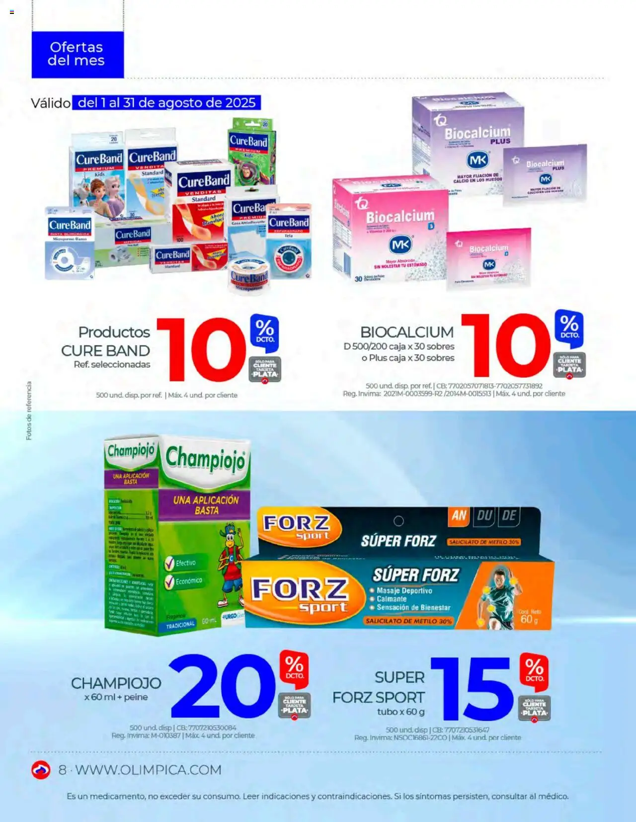 Olímpica revista - valida desde el 01.08.2025 | Página: 8 | Productos: Caja