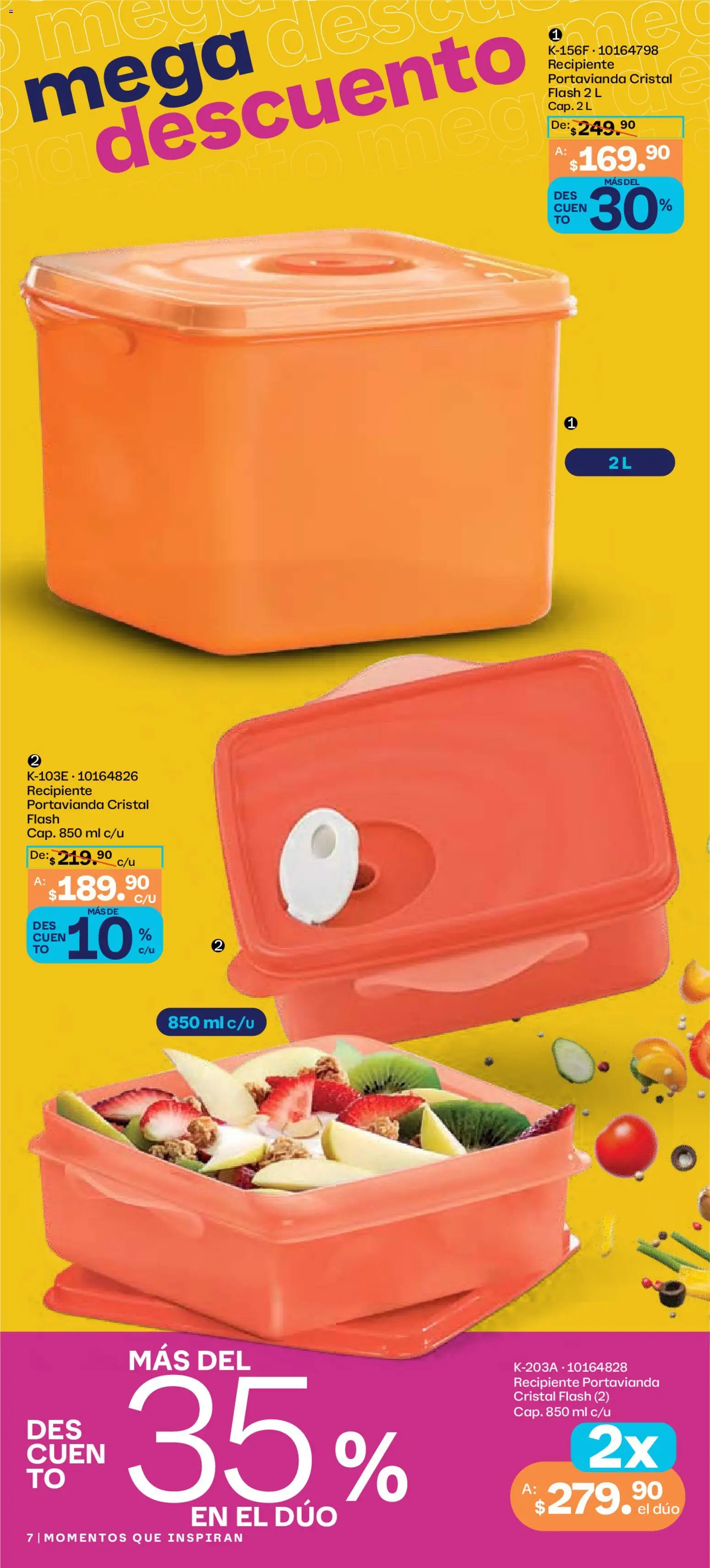 Nuevas ofertas de Tupperware válidas en toda la República Mexicana desde el 29.12.2025. ¡Encuentra las mejores ofertas en Tupperware catálogo! | Página: 7