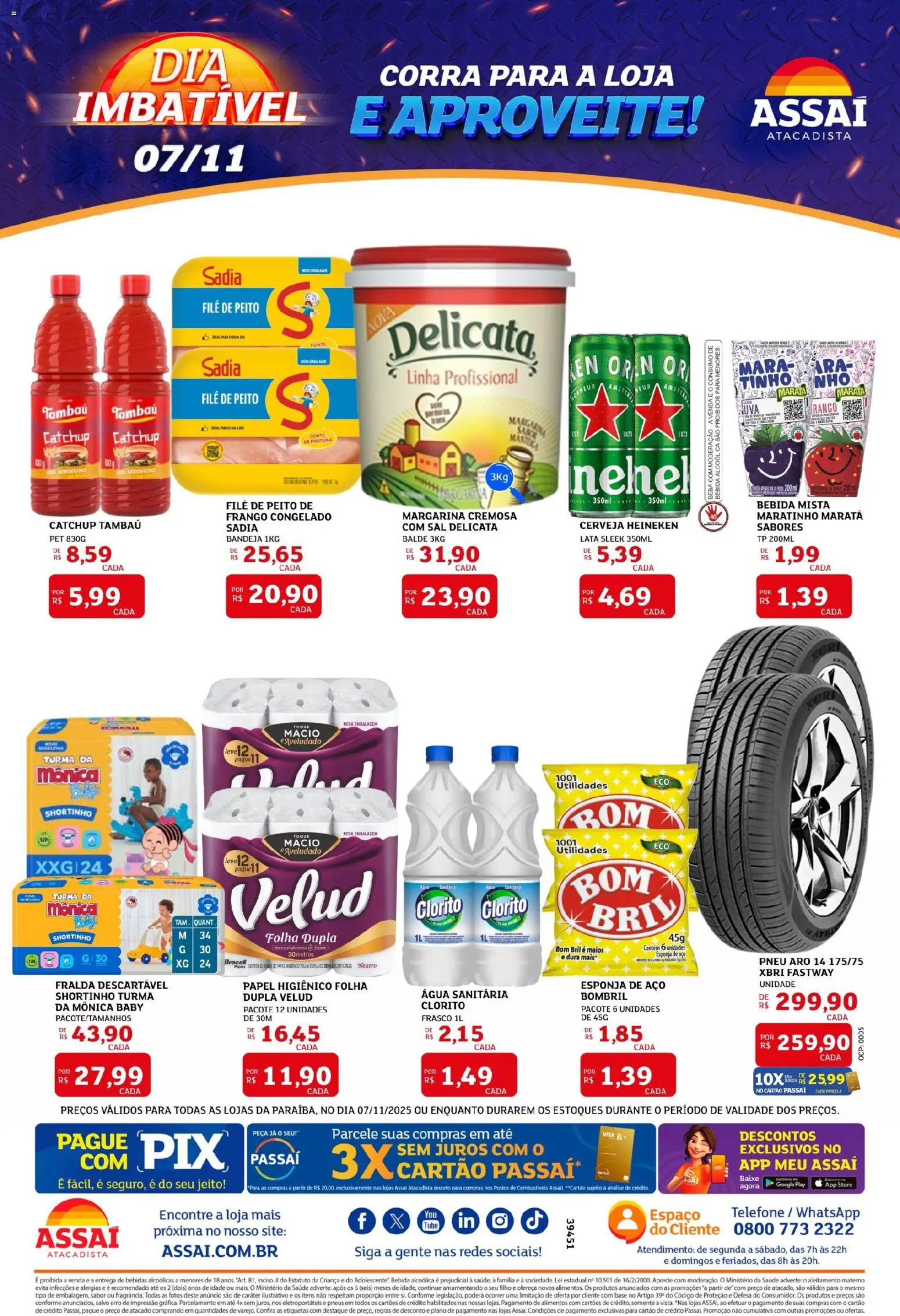 Assaí Atacadista Folheto - válido de 07.11.2025 | Página: 2 | Produtos: Pneu, Manteiga, Pneus, Frango